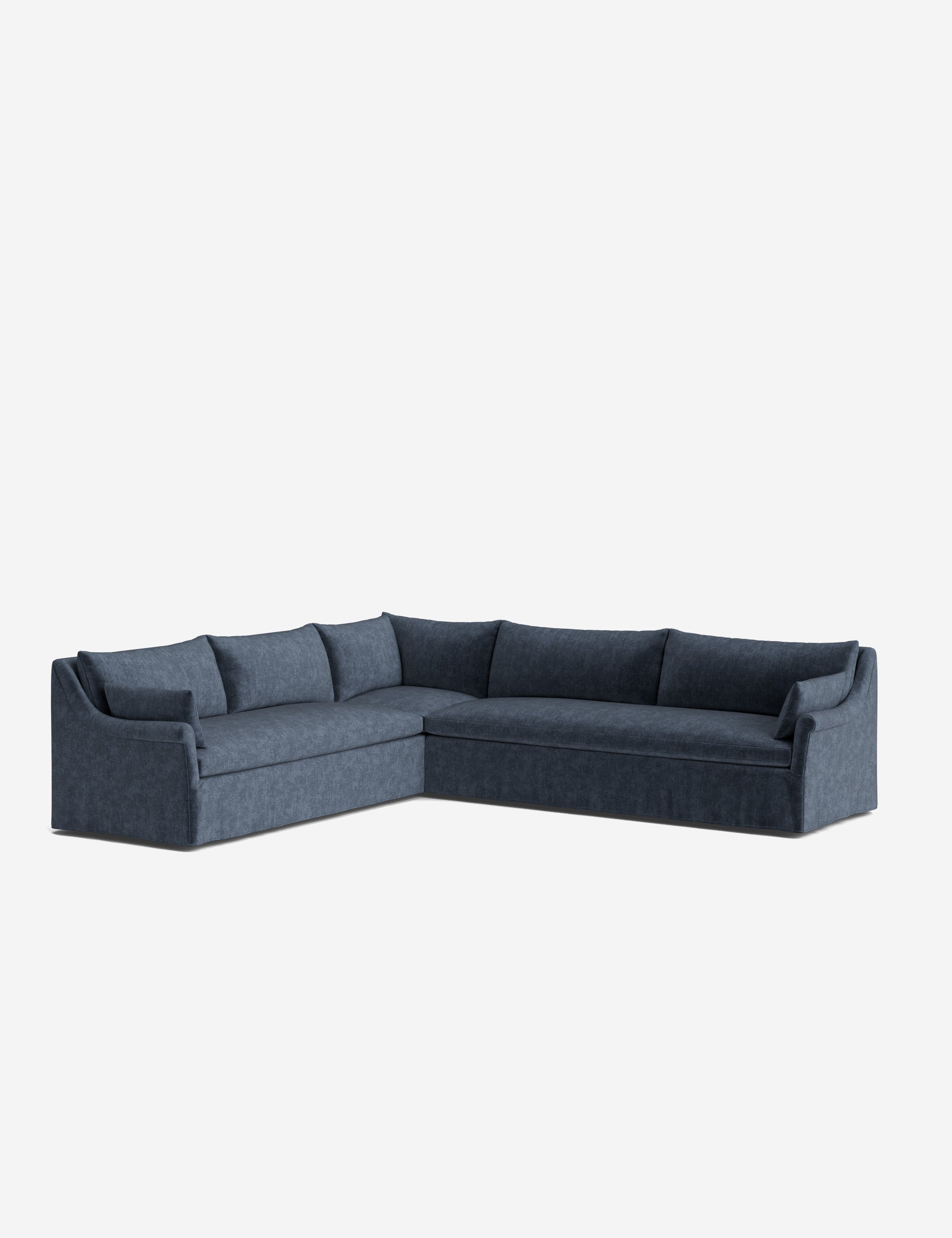 Lulu and Georgia Portola Rolled Arm Slipcover Corner Sectional Sofa - view 6