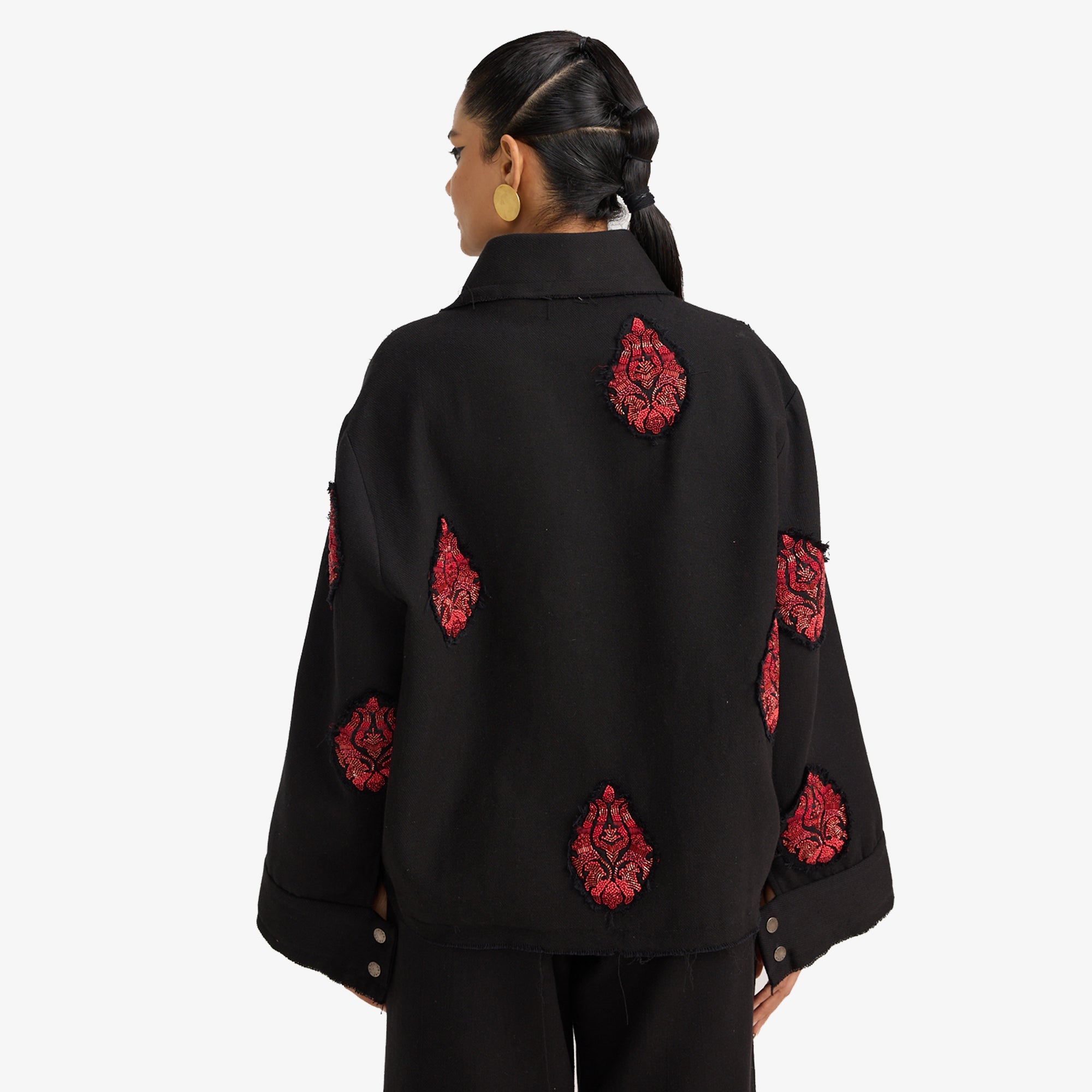 F A R A K | Hand Embriodered Jacket { Black/black - view 3