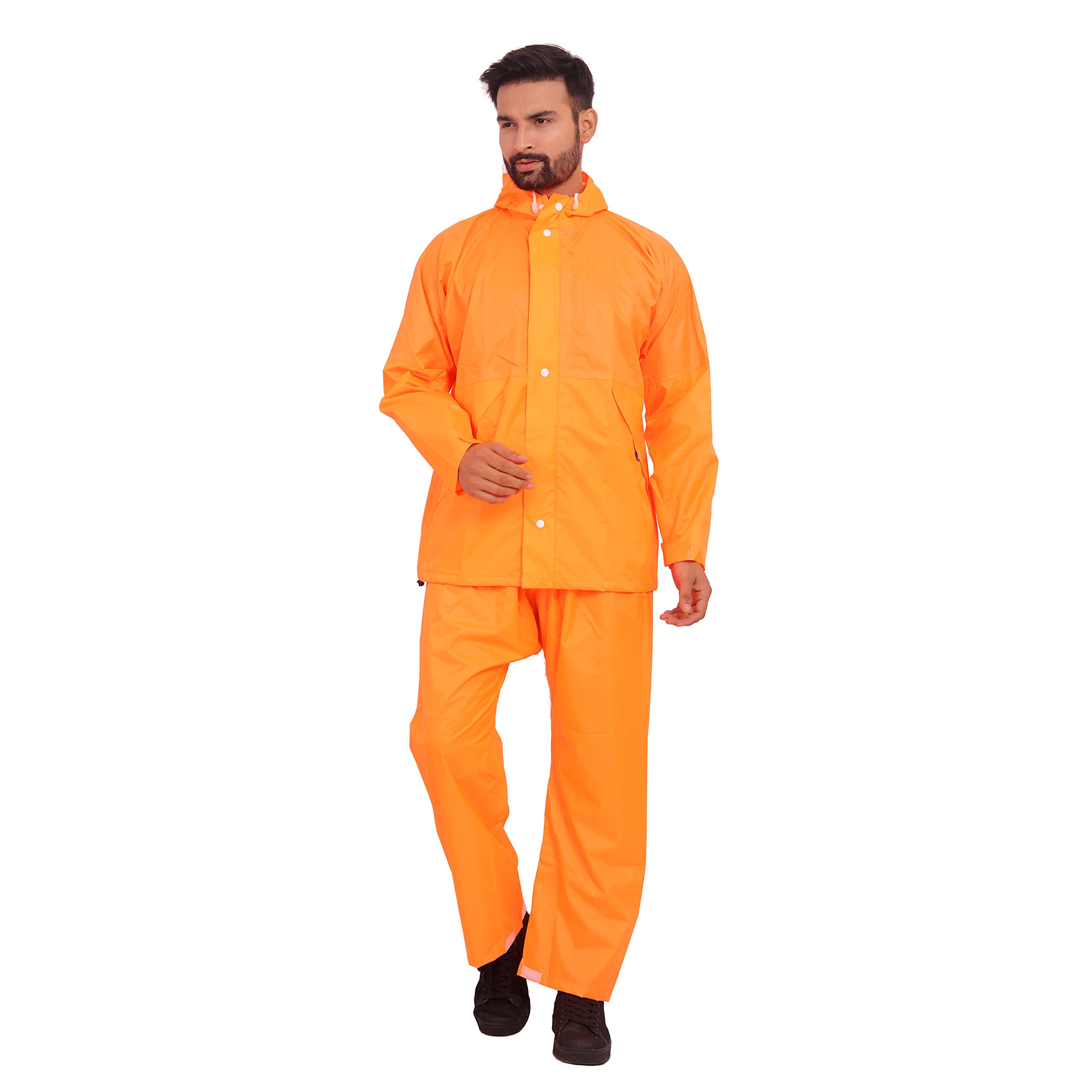 THE CLOWNFISH Rain Coat for Men Waterproof for Bike Raincoat for Men with Hood. Set of Top and Bottom. Classic Series (Brown, XXX-Large) - view 7