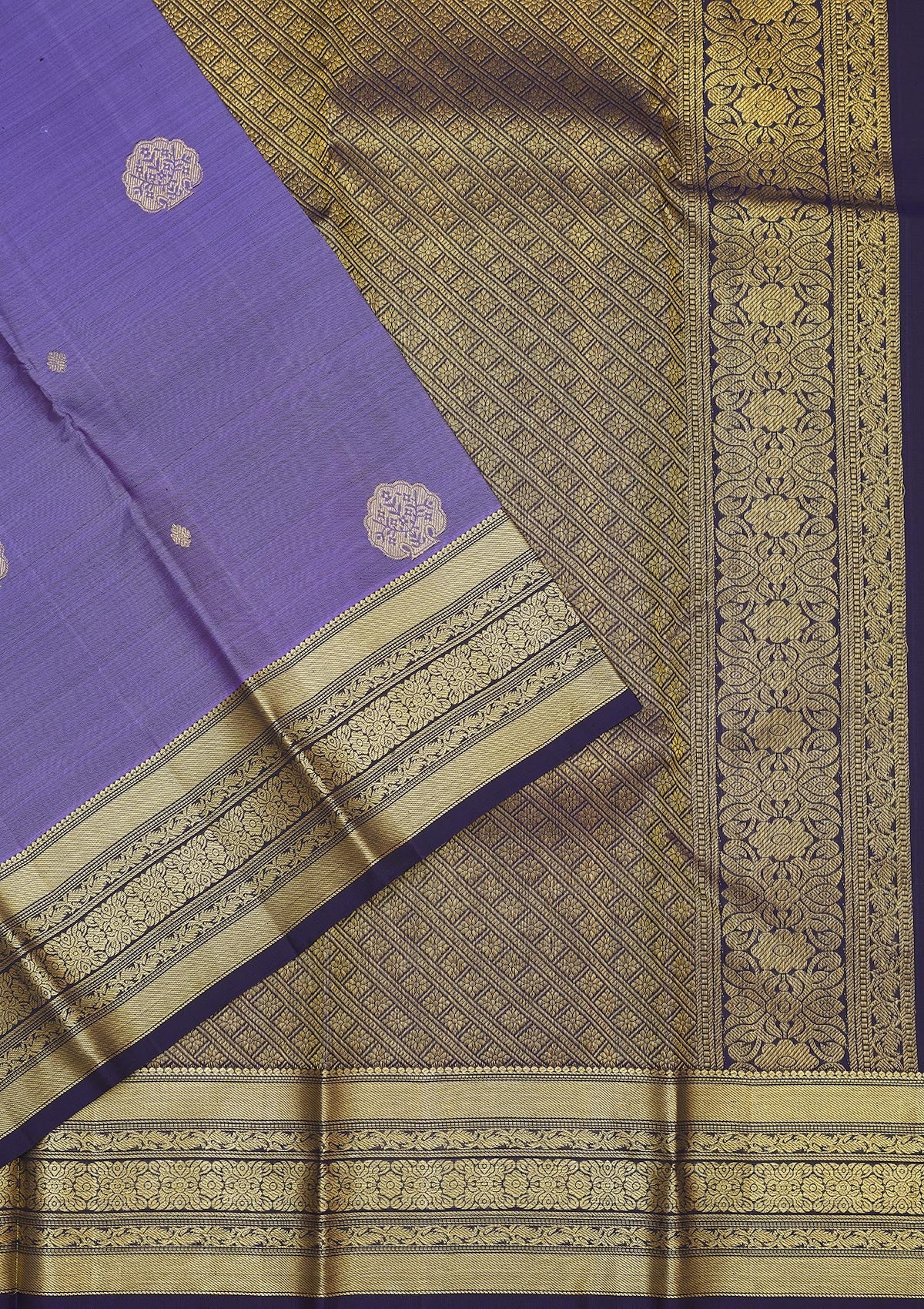 Koskii Purple Zariwork Pure Silk Saree – Women's - view 3