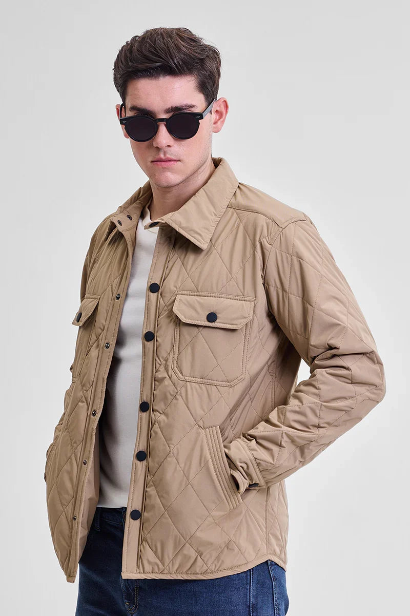 SNITCH Beige Double Pocket Relaxed Fit Jacket