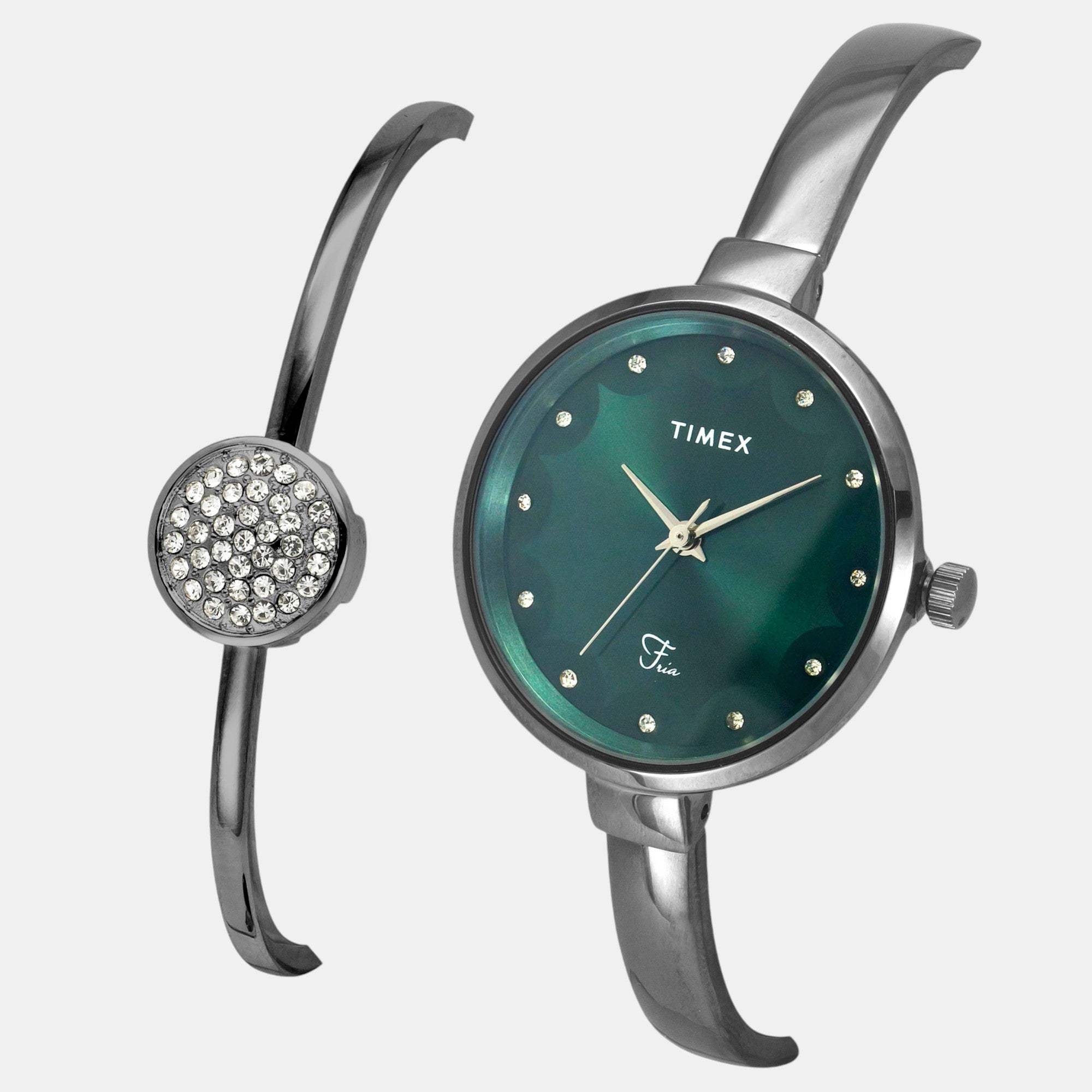 Timex Fria Women Quartz Green Dial Analog Brass Watch TWEL18503 - view 2