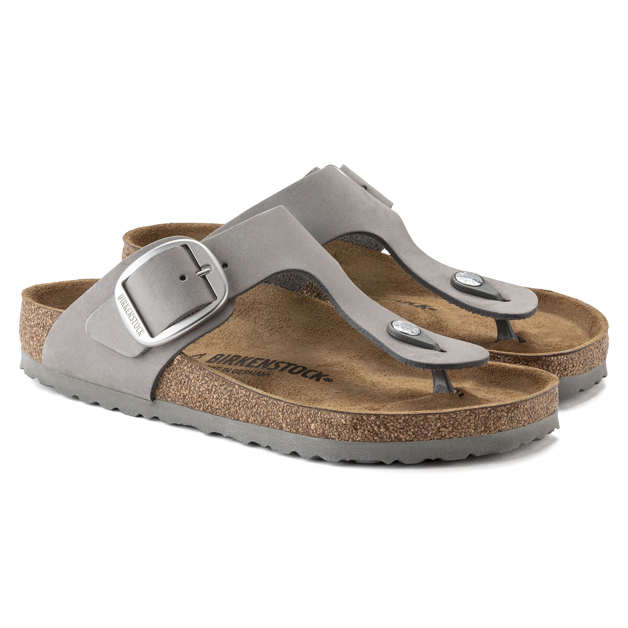 Birkenstock Gizeh Big Buckle Nubuck Leather – Gray Gray/Dove Gray - view 4