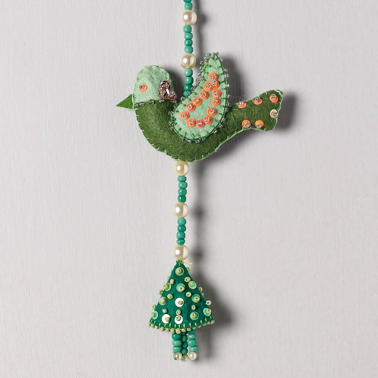 WITH LOVE BY KANIKA Bird - Handmade Felt & Beadwork Wall Hanging - view 2
