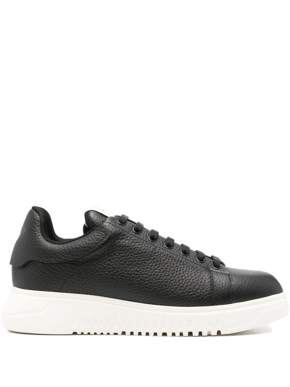 Emporio Armani Tumbled leather sneakers – 100% Bovine Leather