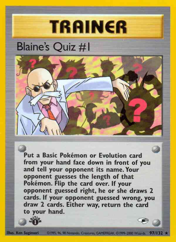1st edition gym1-97 – Pokémon Blaine's Quiz #1 - 97/132 - Rare - 1st Edition [gym1-97] [Non-Holo]