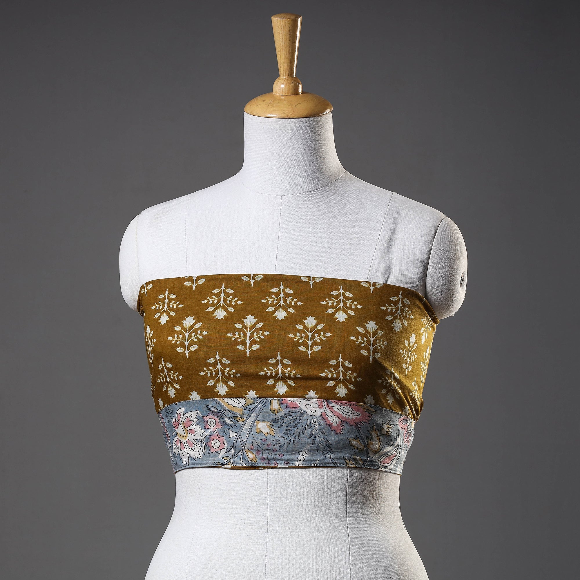 NOORI BAZAR Brown - Sanganeri Block Printed Cotton Blouse Piece