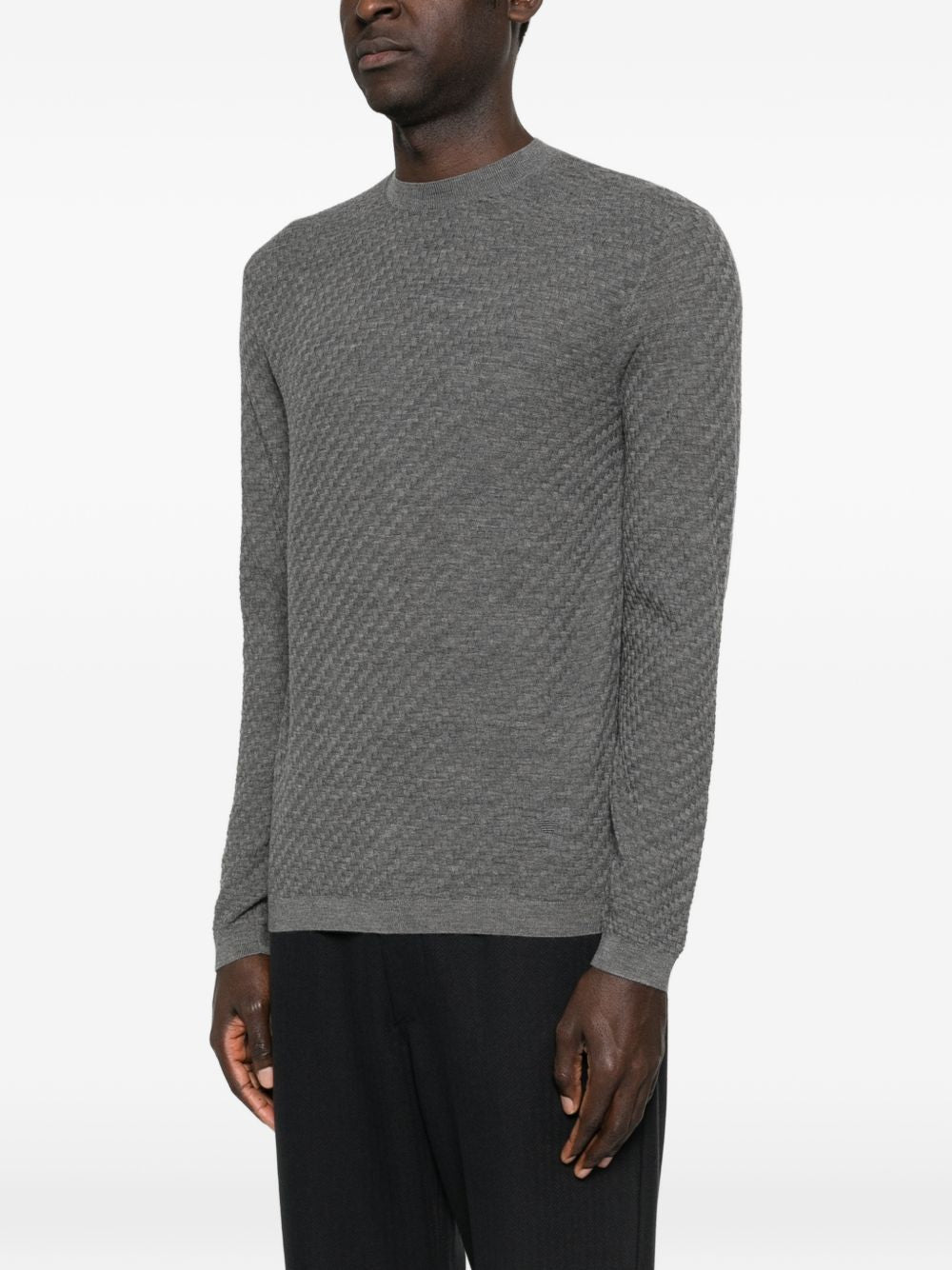 Emporio Armani Wool crewneck sweater – 100% Virgin Wool - view 2