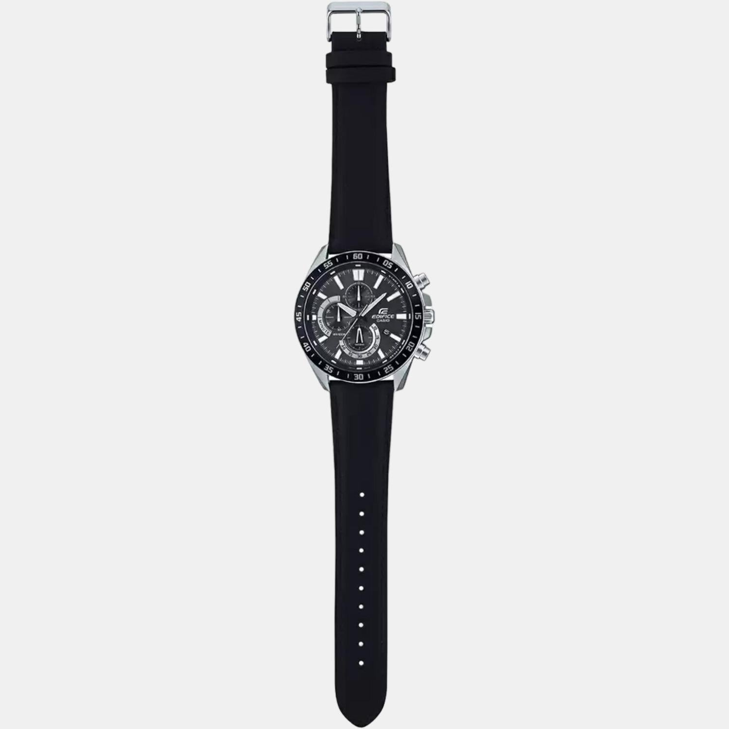Casio Edifice Men Quartz Black Dial Chronograph Leather Watch ED534 - view 5