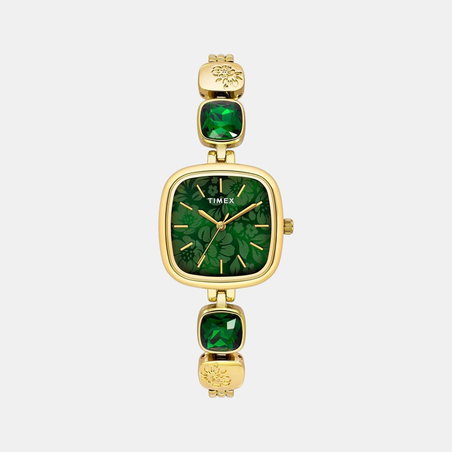 Timex Fria Women Quartz Green Dial Analog Brass Watch TWEL21000