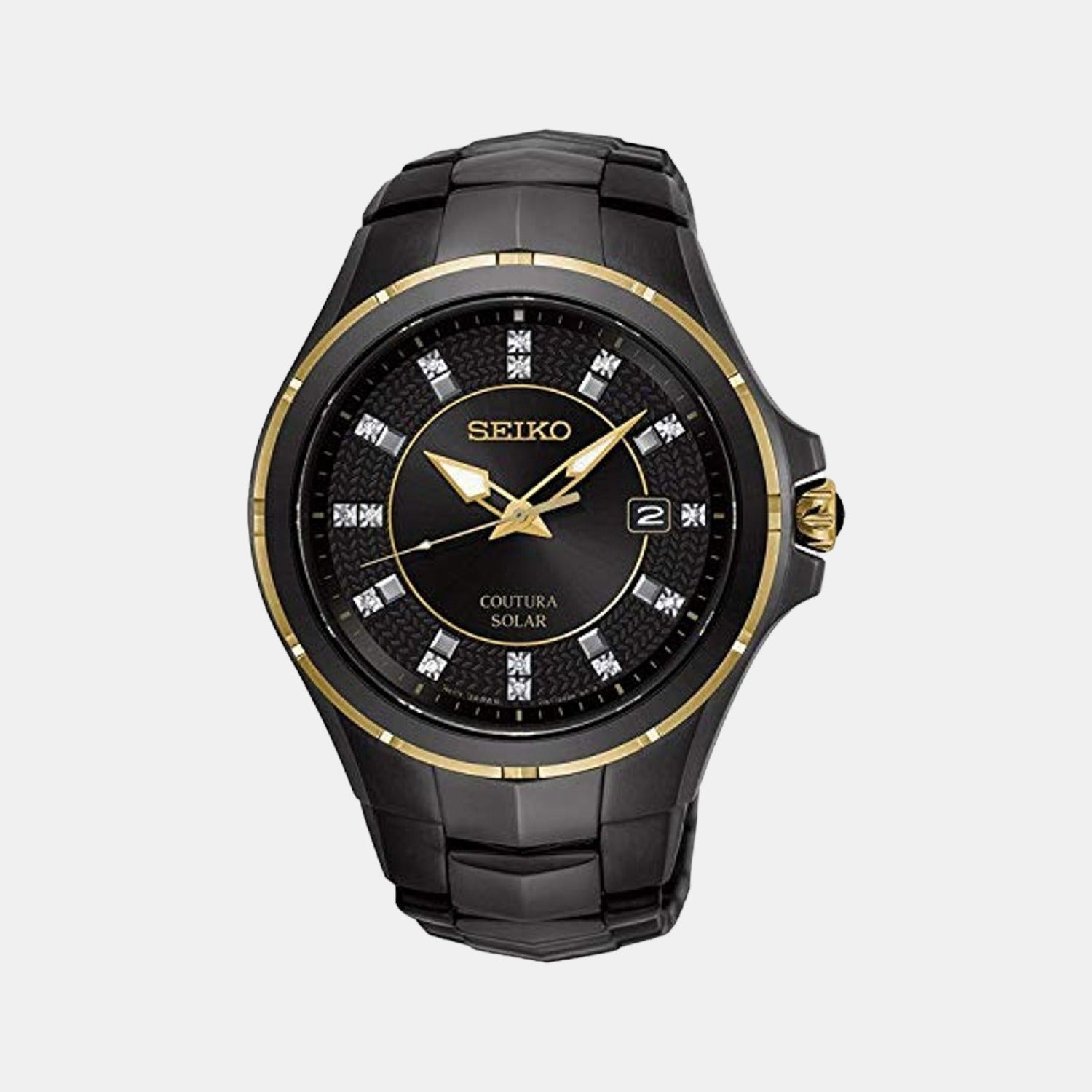 Seiko Coutura Men Solar Black Dial Analog Stainless Steel Watch SNE506P9