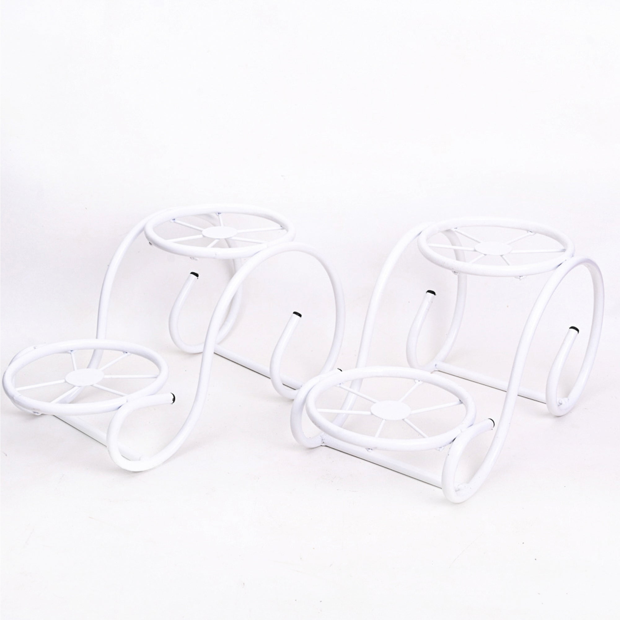 Ugaoo Swirl Decorative Plant stand- Set of 2- White - view 5