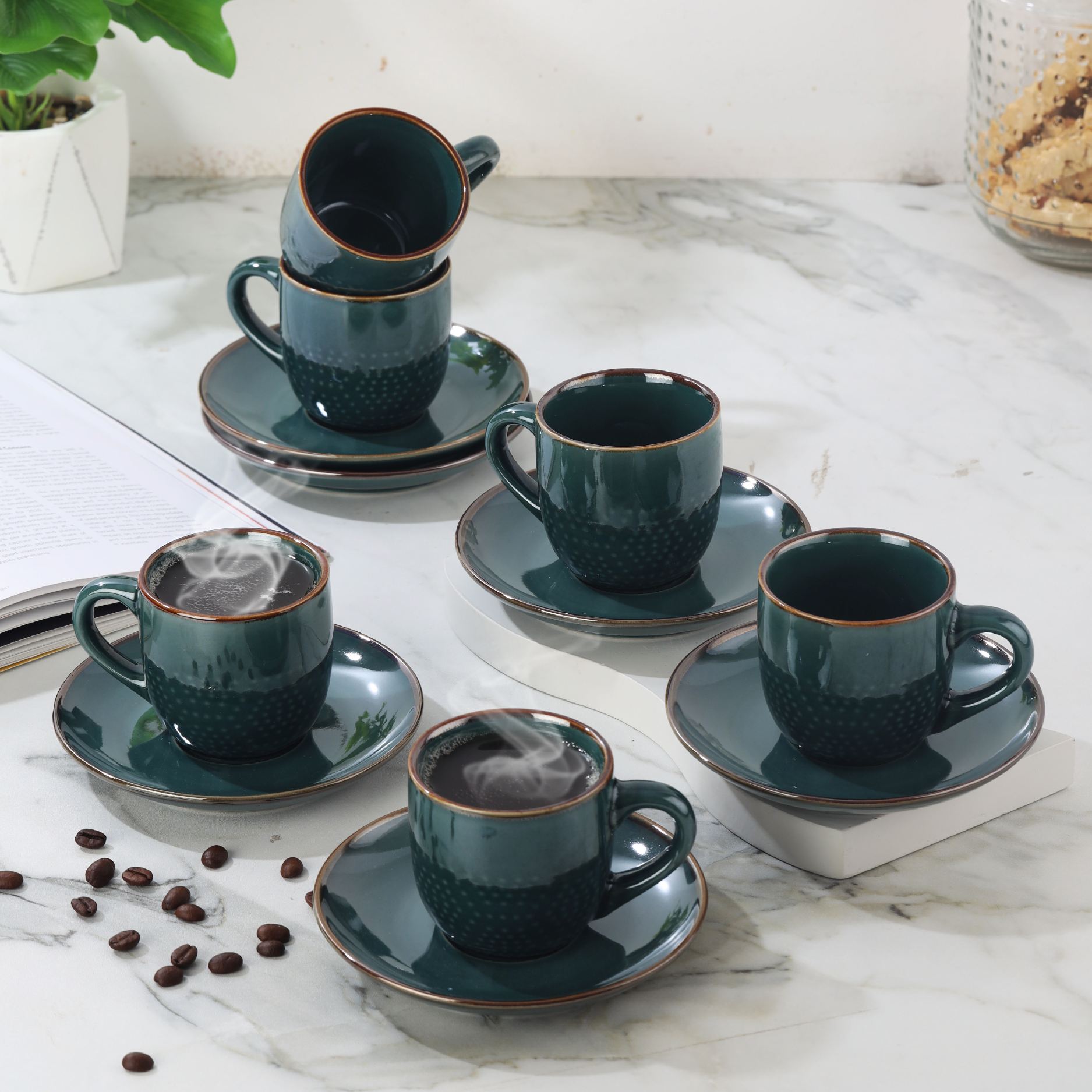 Cello Hampshire 6 Pieces Ceramic Cup & Saucer - view 5
