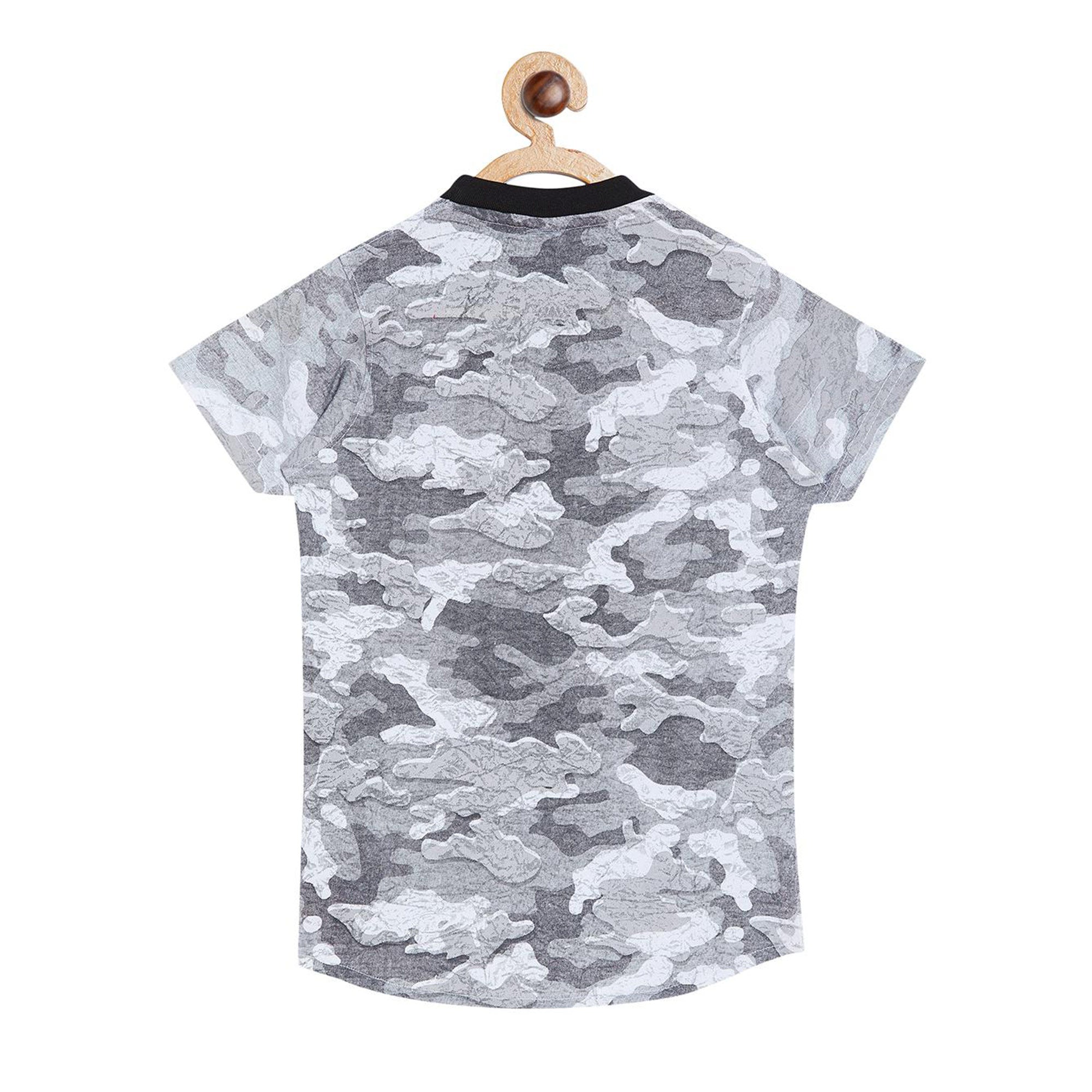 Peachmode Grey Printed Pure Cotton Tshirt – Men's - view 3