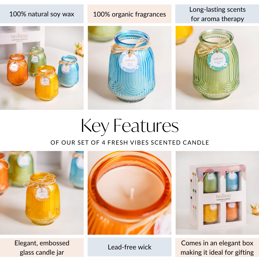 Nestasia Set Of 4 Fresh Vibes Scented Candle - view 5