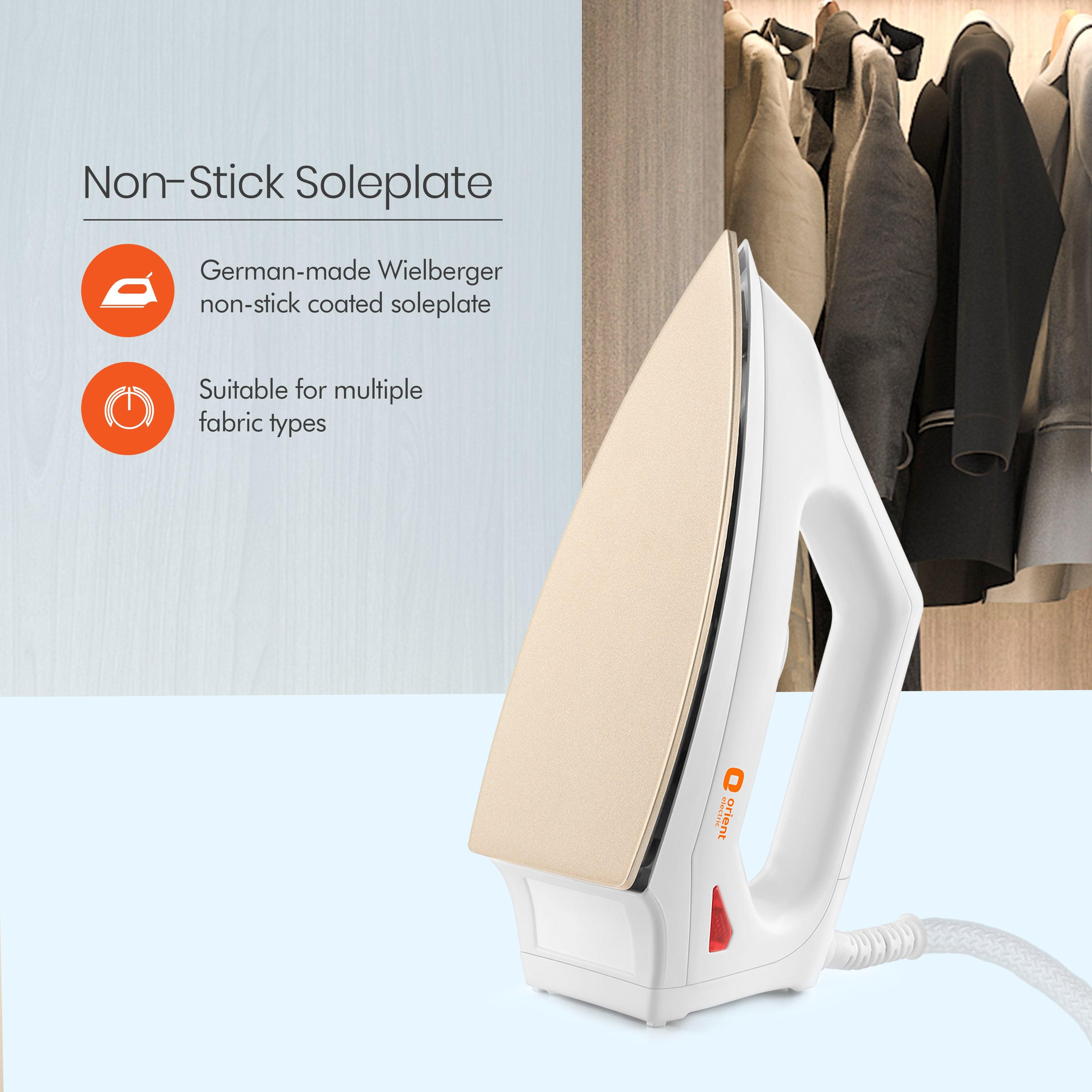 orientelectric Fabrismooth Non-Stick Dry Iron (White) - view 3