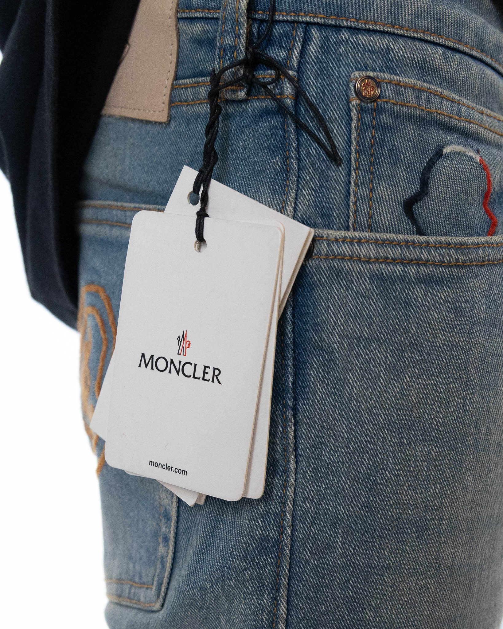 Moncler Denim Blue Bleached Jeans - view 4