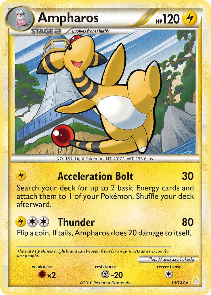 Rare hgss1-14 non-holo – Pokémon Ampharos - 14/123 - Rare [hgss1-14] [Non-Holo] - Ampharos - 14/123 - Rare