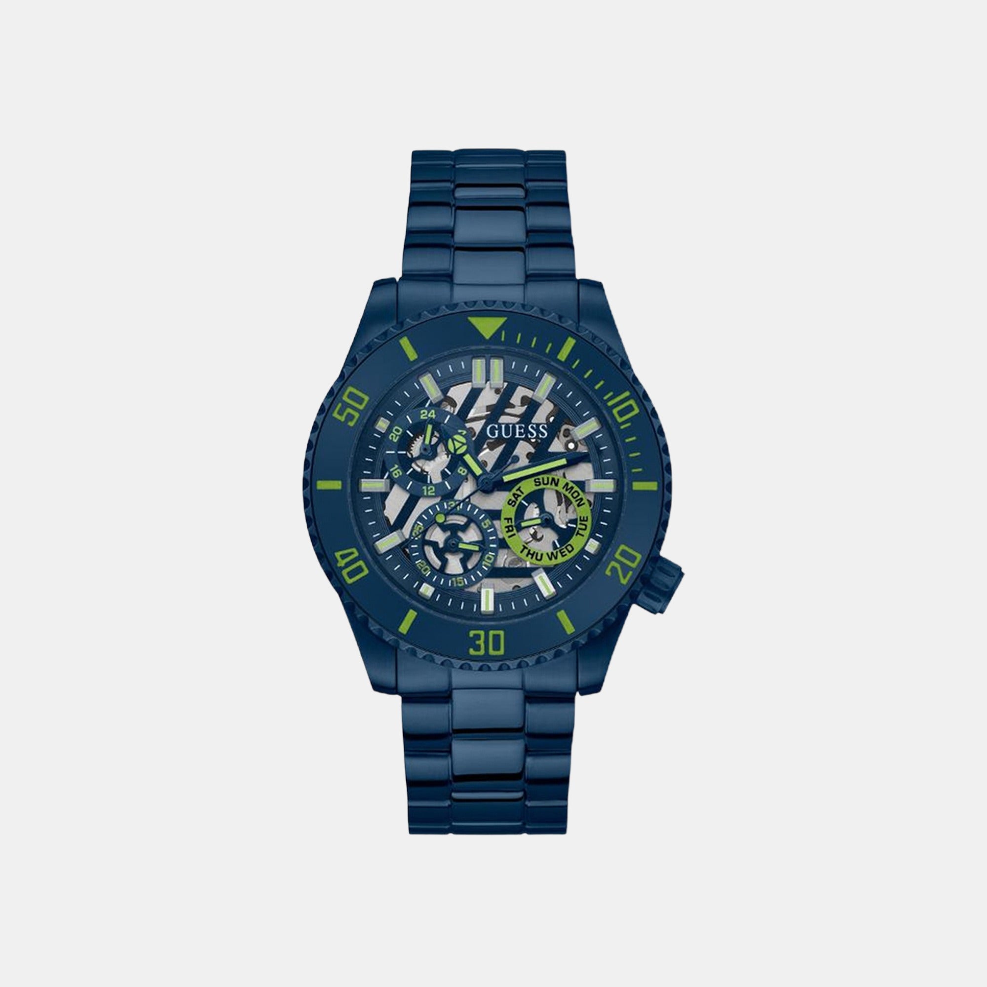 Guess Axle Men Quartz Blue Dial Chronograph Stainless Steel Watch GW0488G4
