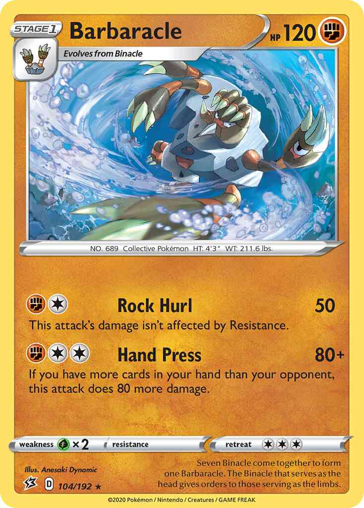 Rare swsh2-104 non-holo – Pokémon Barbaracle - 104/192 - Rare [swsh2-104] [Non-Holo]