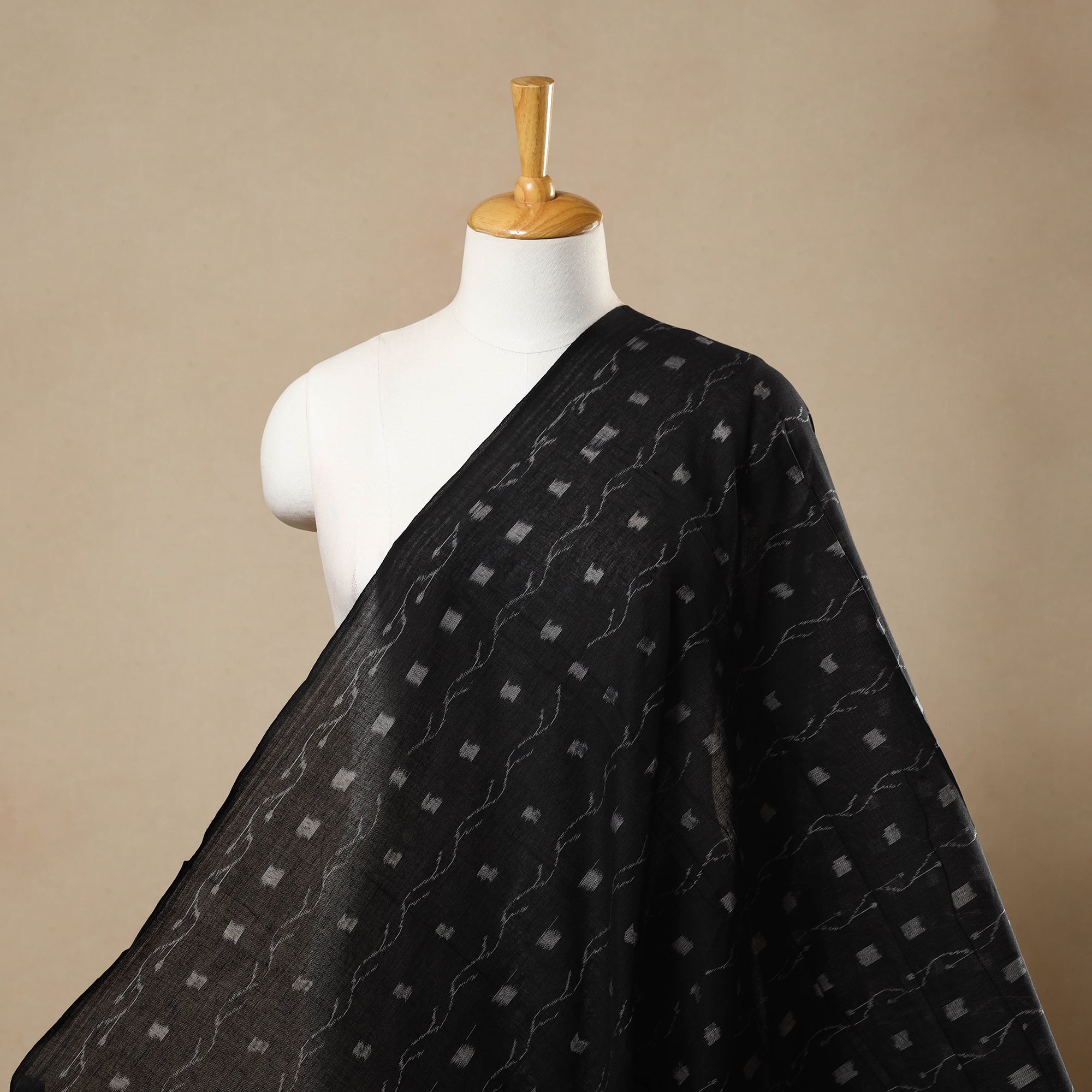 ASHOKA ASSEMBLE - CELEBRATING CRAFTS OF ODISHA Black - Handloom Cotton Sambalpuri Ikat Fabric 24