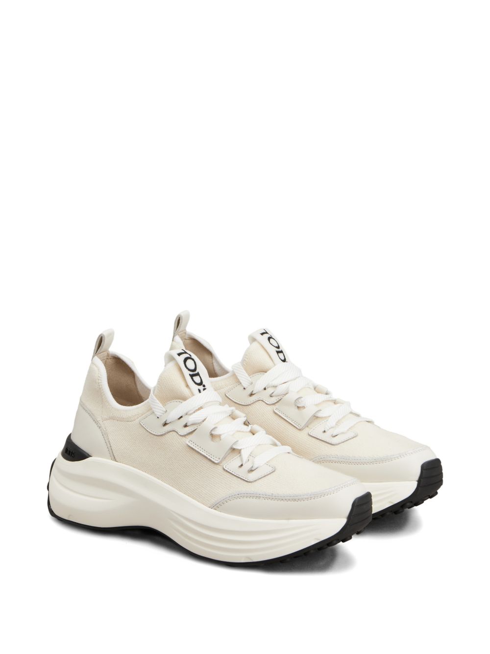 Tod'S Fabric and Leather Sneakers – Fabric 100% - view 2
