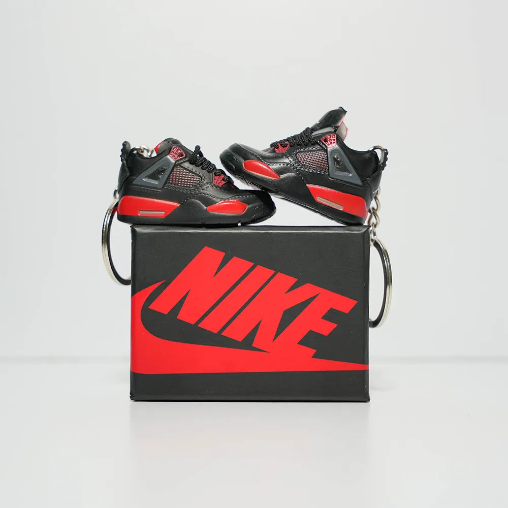 Kicks Machine 3D Sneaker Keychain With Box - AJ4 Red Thunder