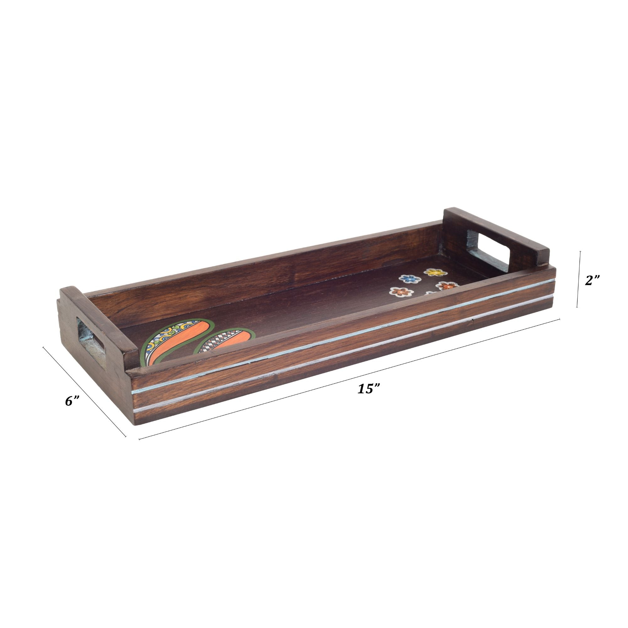 ART CREATIONS BY SUMAN SONTHALIA Brown - Blooming Leaves Serving Tray - view 6