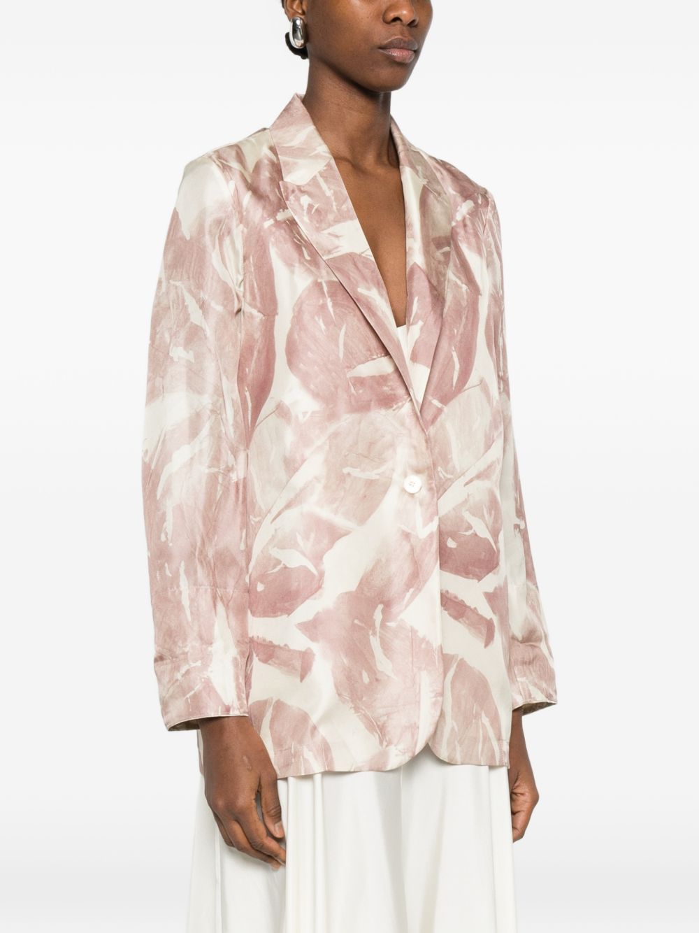 Alysi Printed single-breasted jacket – 100% SILK - view 3