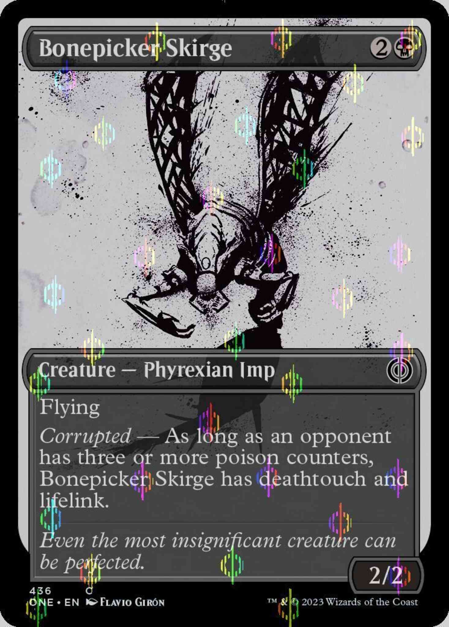 Bonepicker skirge 436 – Magic Bonepicker Skirge [436] [Full Art] [Ichor] [Phyrexia: All Will Be One] [Compleat Foil]