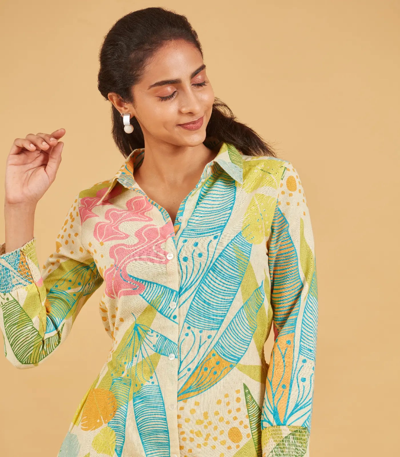 RmKV Silks Abstract Tropical Printed Dress - view 2