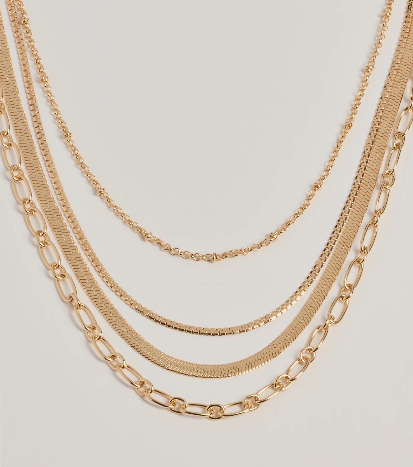 Windsor Trendy Layers Multi-Chain Necklace – GOLD - view 2