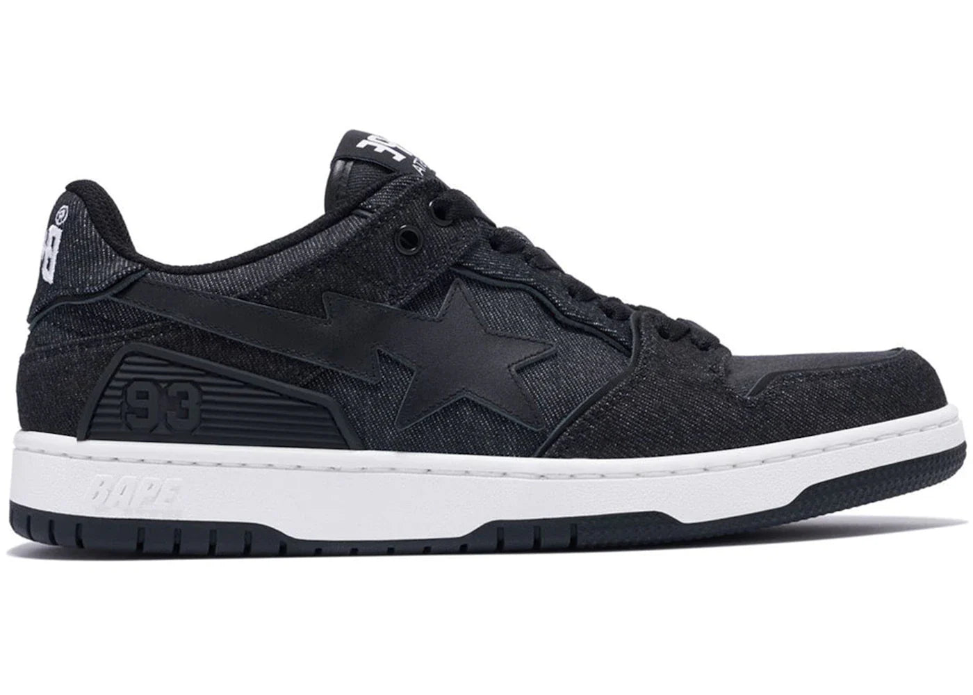 BAPE A Bathing Ape Sk8 Sta Black Denim