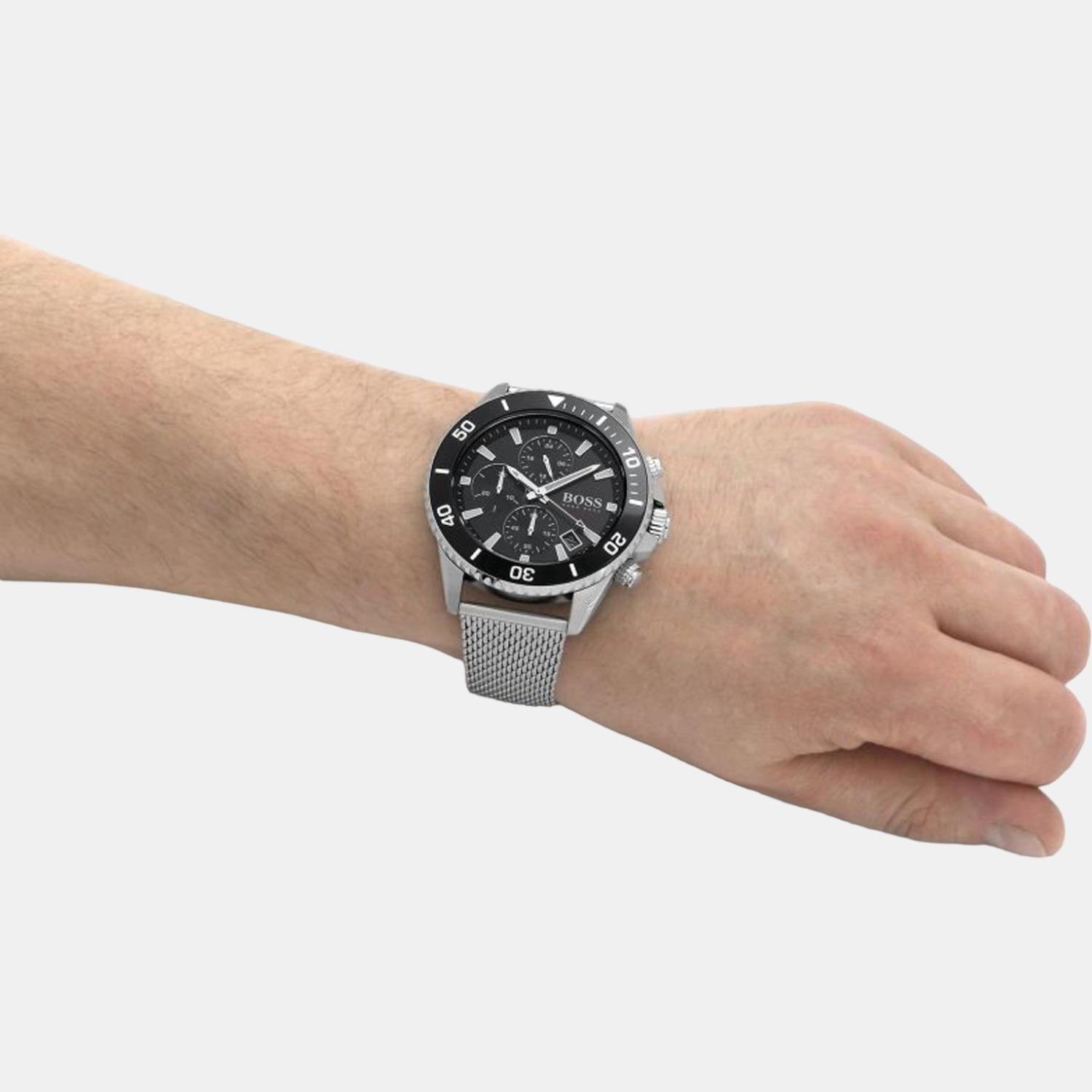 Boss Admiral Men Quartz Black Dial Analog Stainless Steel Watch 1513904 - view 7