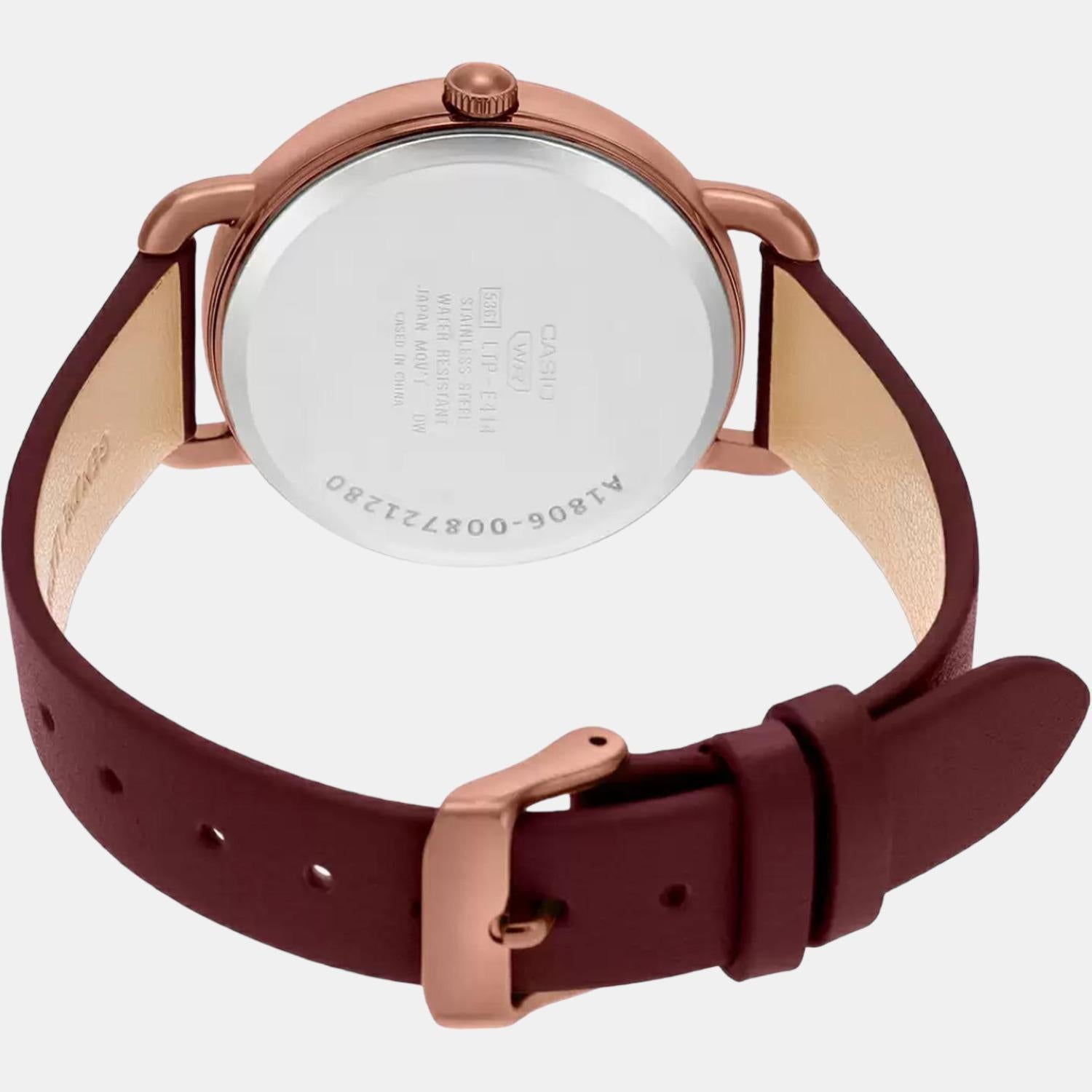 Casio Enticer Women Quartz Rose Gold Dial Analog Leather Watch A1806 - view 5