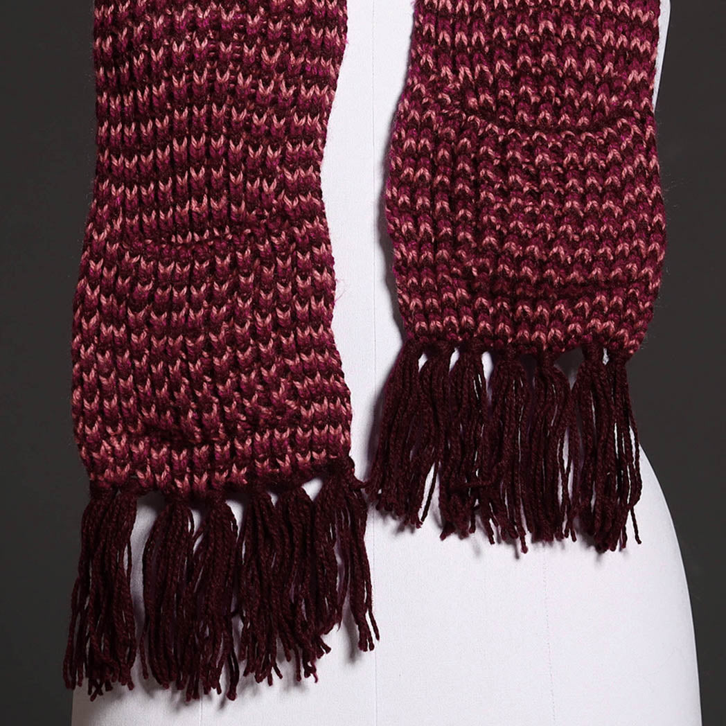 KILMORA Brown - Kumaun Hand Knitted Woolen Muffler with Pockets - view 2