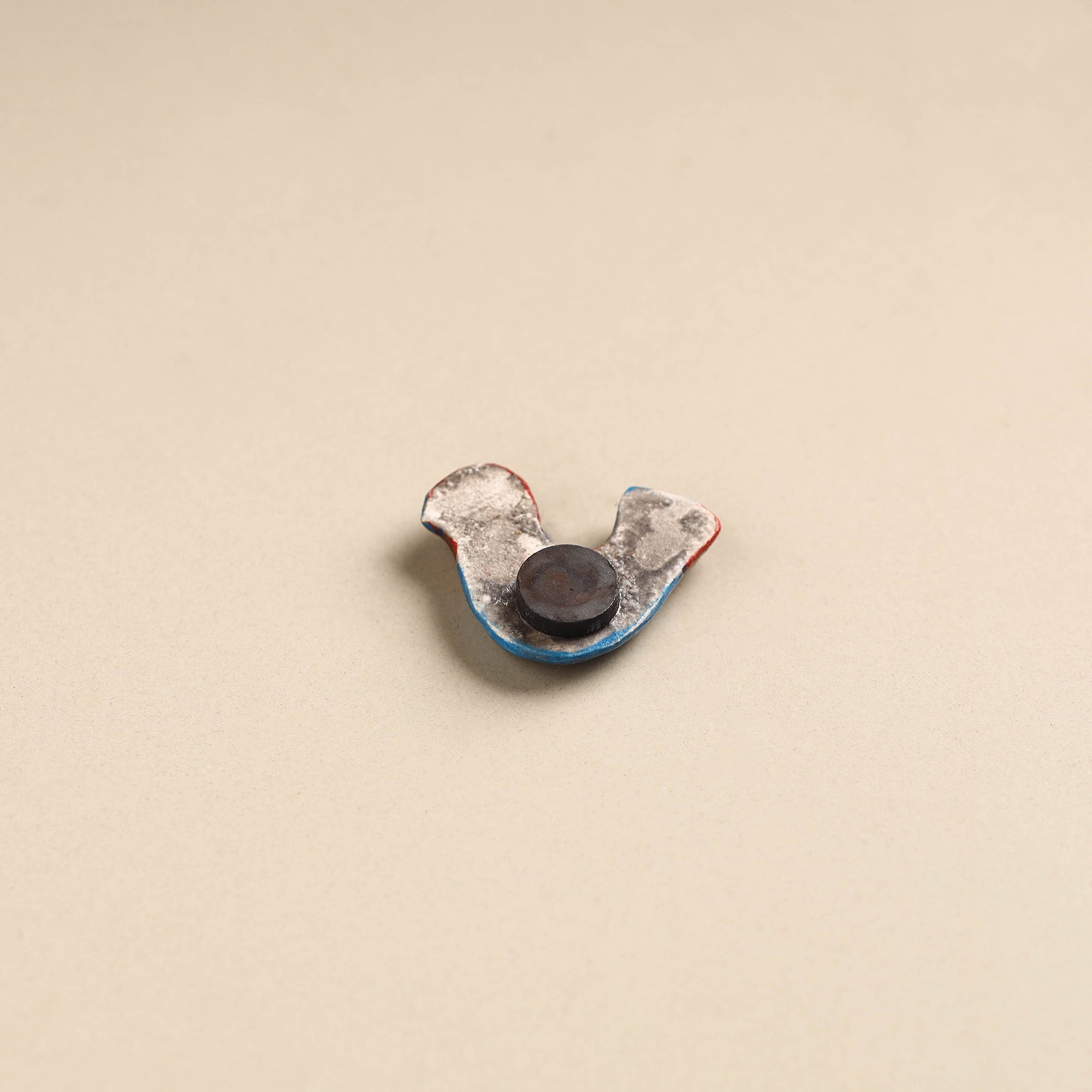RAJASTHAN BLUE POTTERY Blue & Red Bird - Original Blue Pottery Ceramic Fridge Magnet 05 - view 2