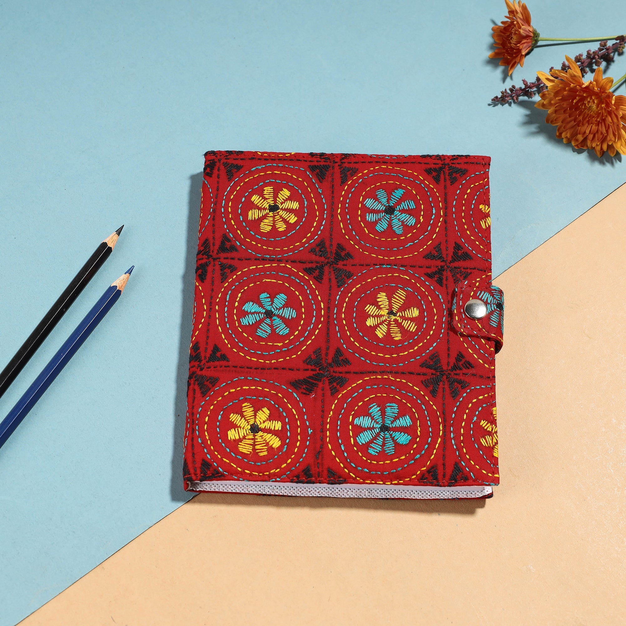 ASALKAAR Bengal Kantha Work Handcrafted Notepad (7 x 6 in)