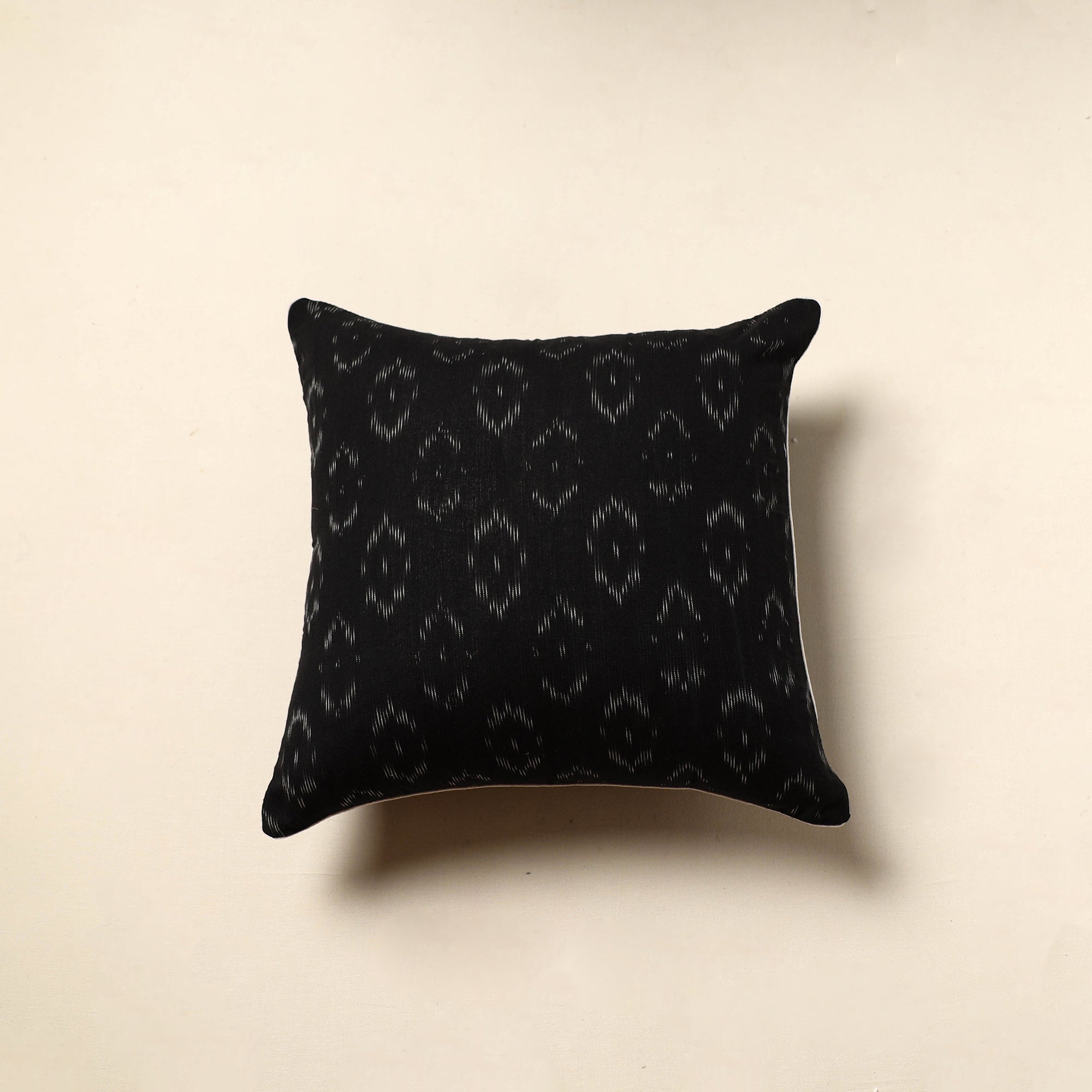 NOORI BAZAR Black - Cotton Pochampally Ikat Cushion Cover (16 x 16 in) 02