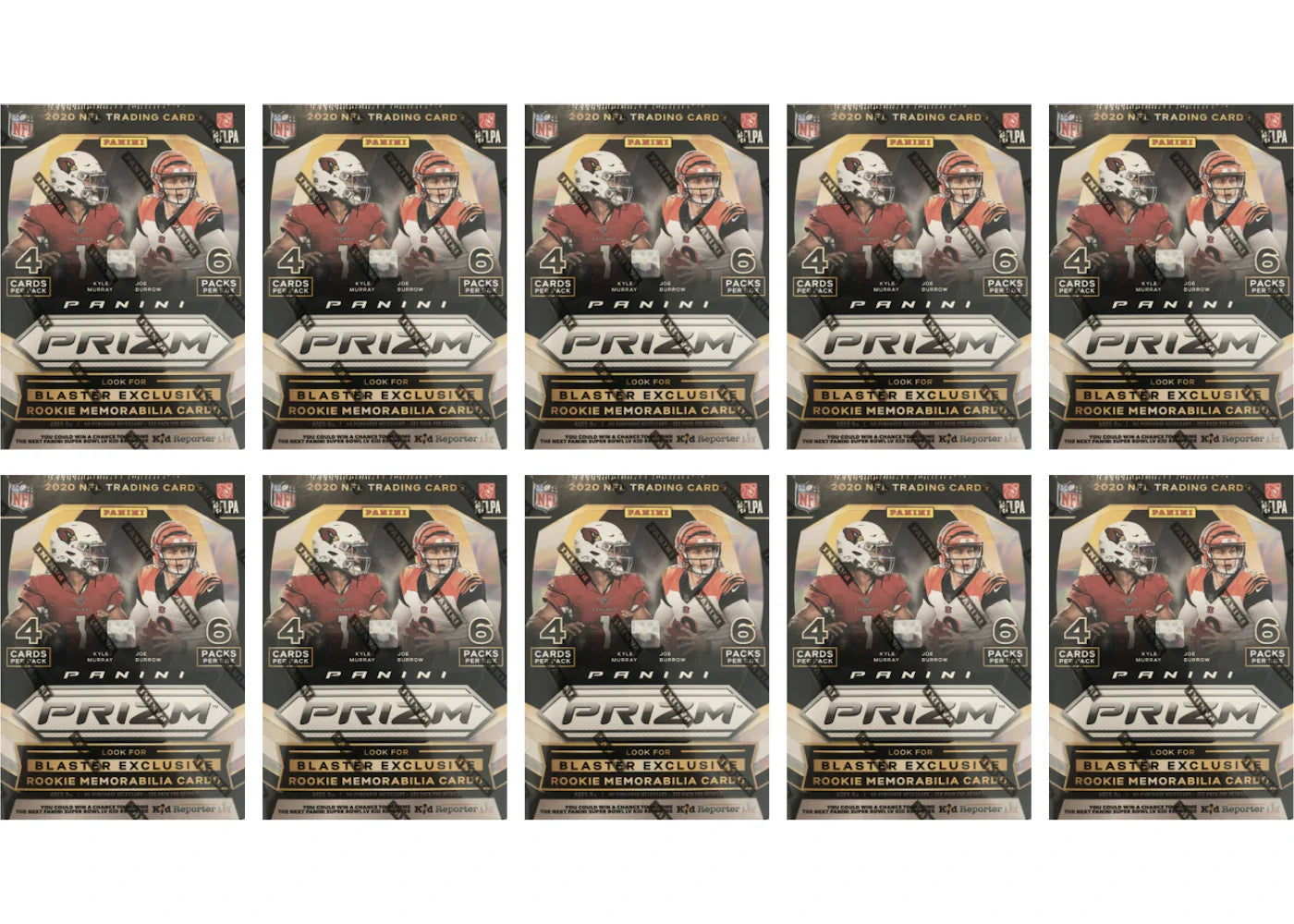 2020 Panini Prizm Football Blaster Box Lazer 10x Lot