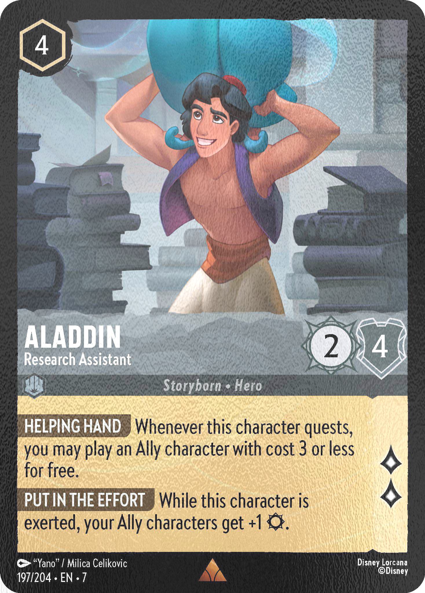 Island cold foil – Lorcana Aladdin - Research Assistant - 197/204 [Archazia's Island] [Cold Foil]