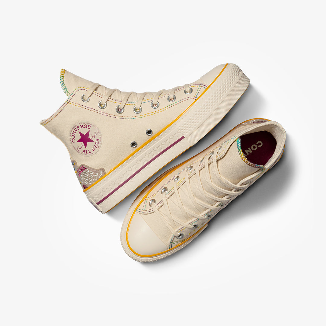 Converse | CHUCK TAYLOR ALL STAR LIFT HI { NATURAL IVORY/LEGEND BERRY
