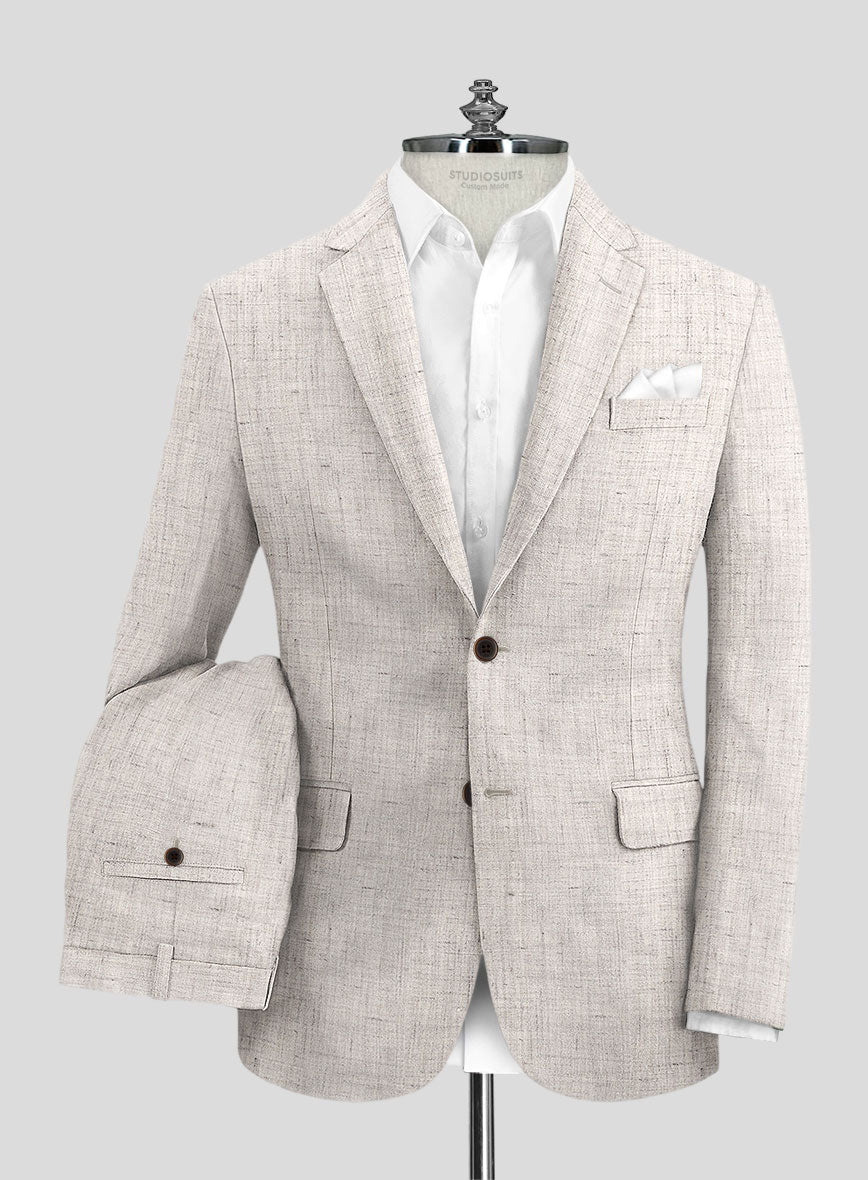 StudioSuits Solbiati Earthweave Brown Linen Suit