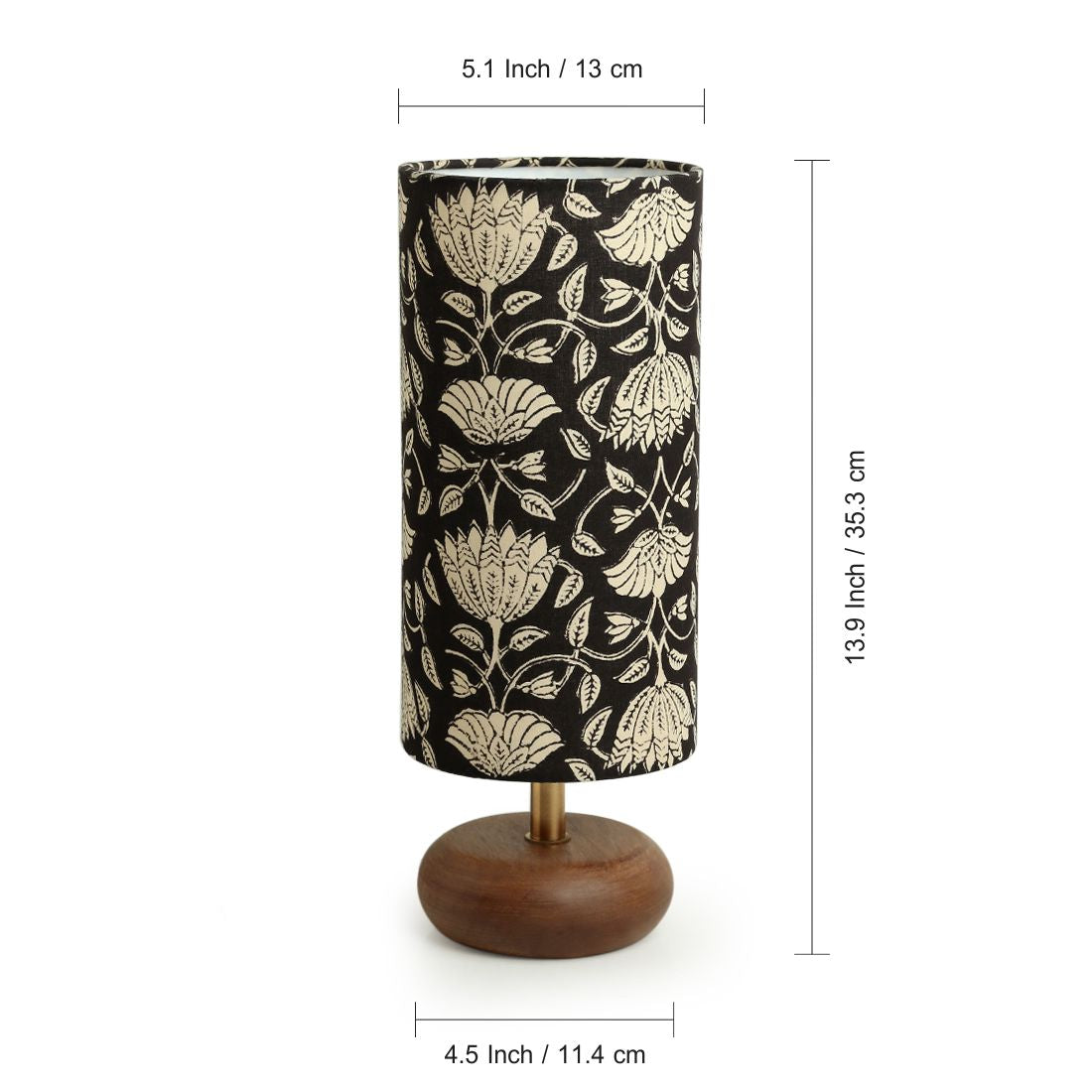 EXCLUSIVELANE 'Blooming Lotus' Cylindrical Table Lamp In Mango Wood (14 Inch) - view 6