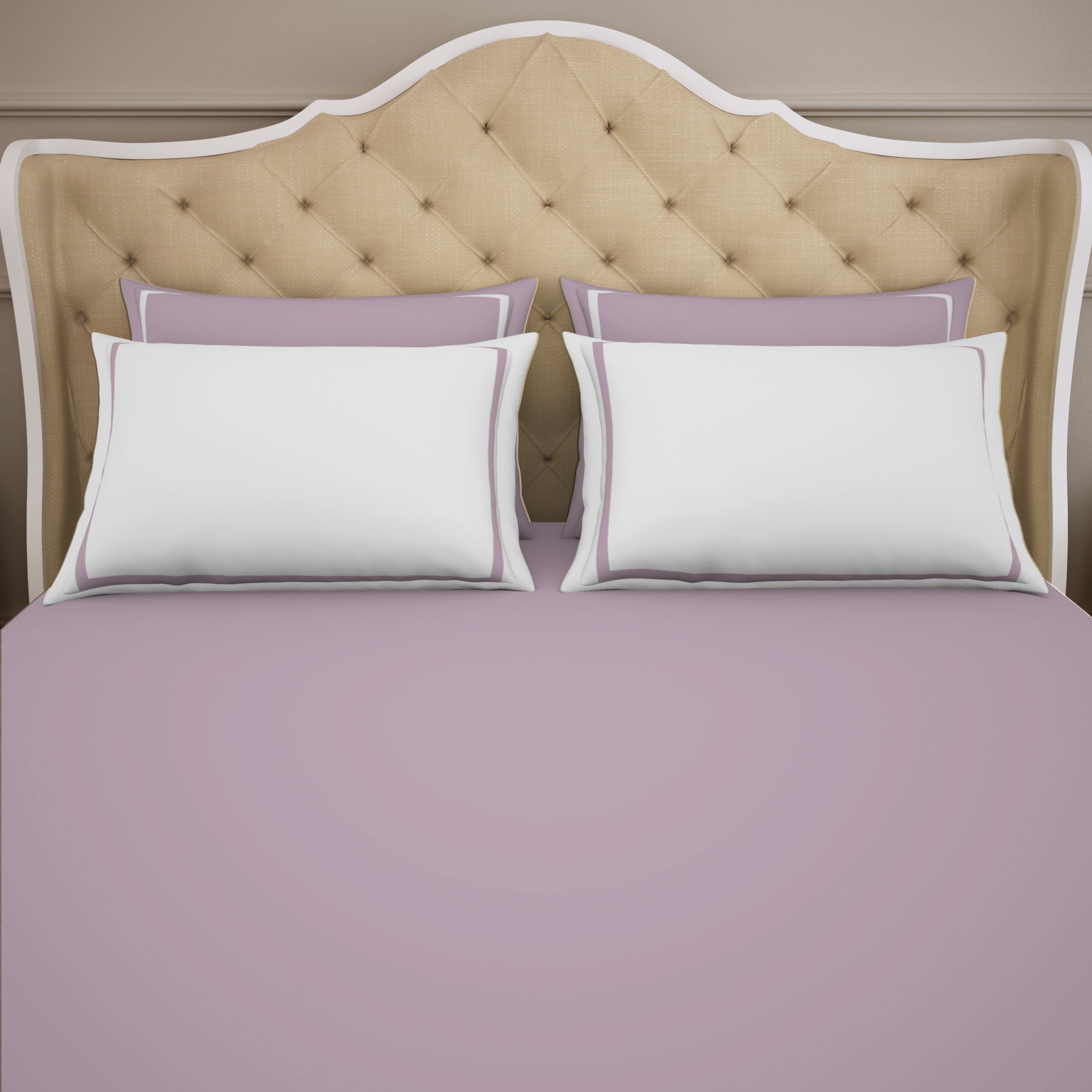 Spaces India Solid Lilac - Light Violet Hygro Cotton King Size Bedsheet - Hygro By Spaces - view 3