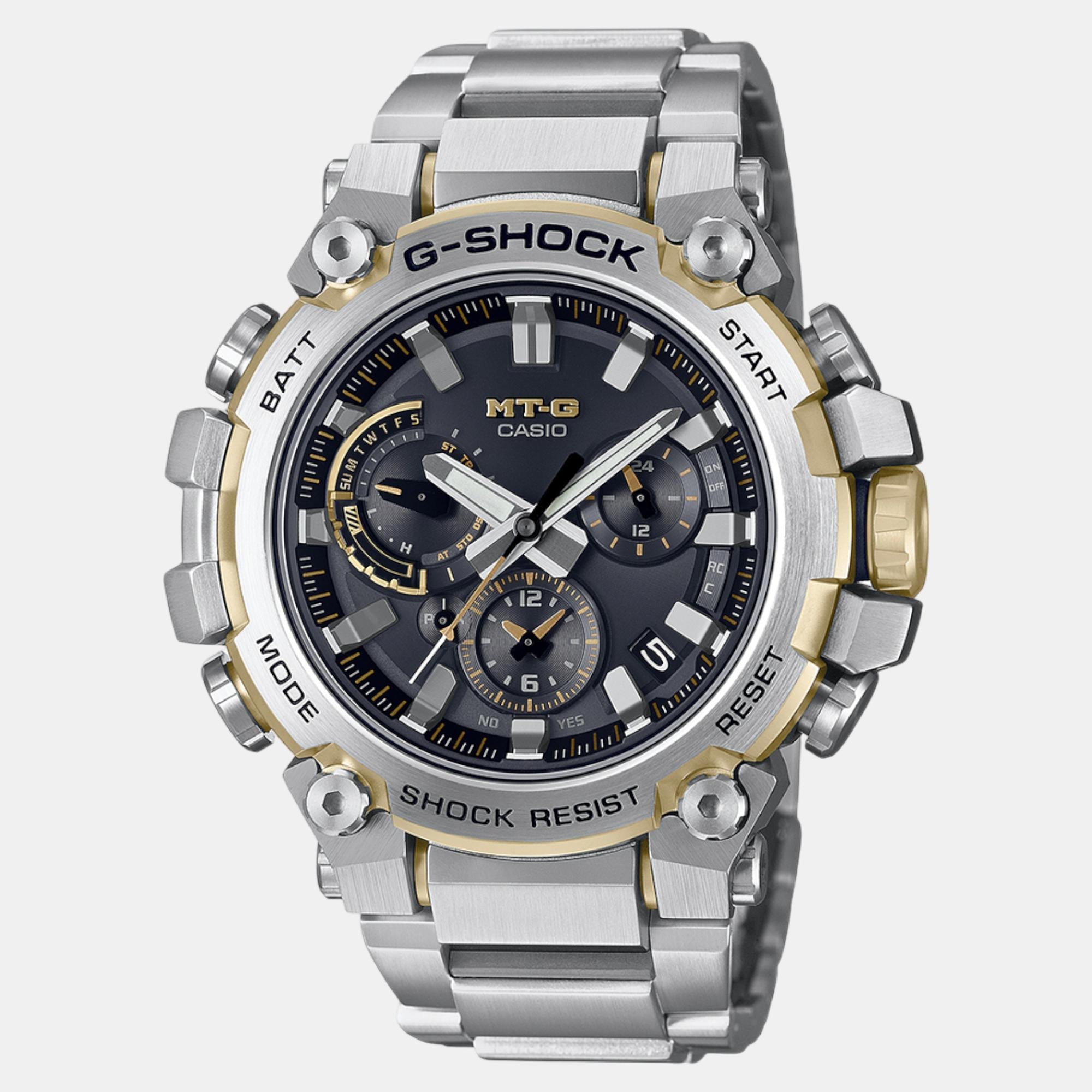Casio G-Shock Men Quartz Black Dial Chronograph Metal Watch G1446