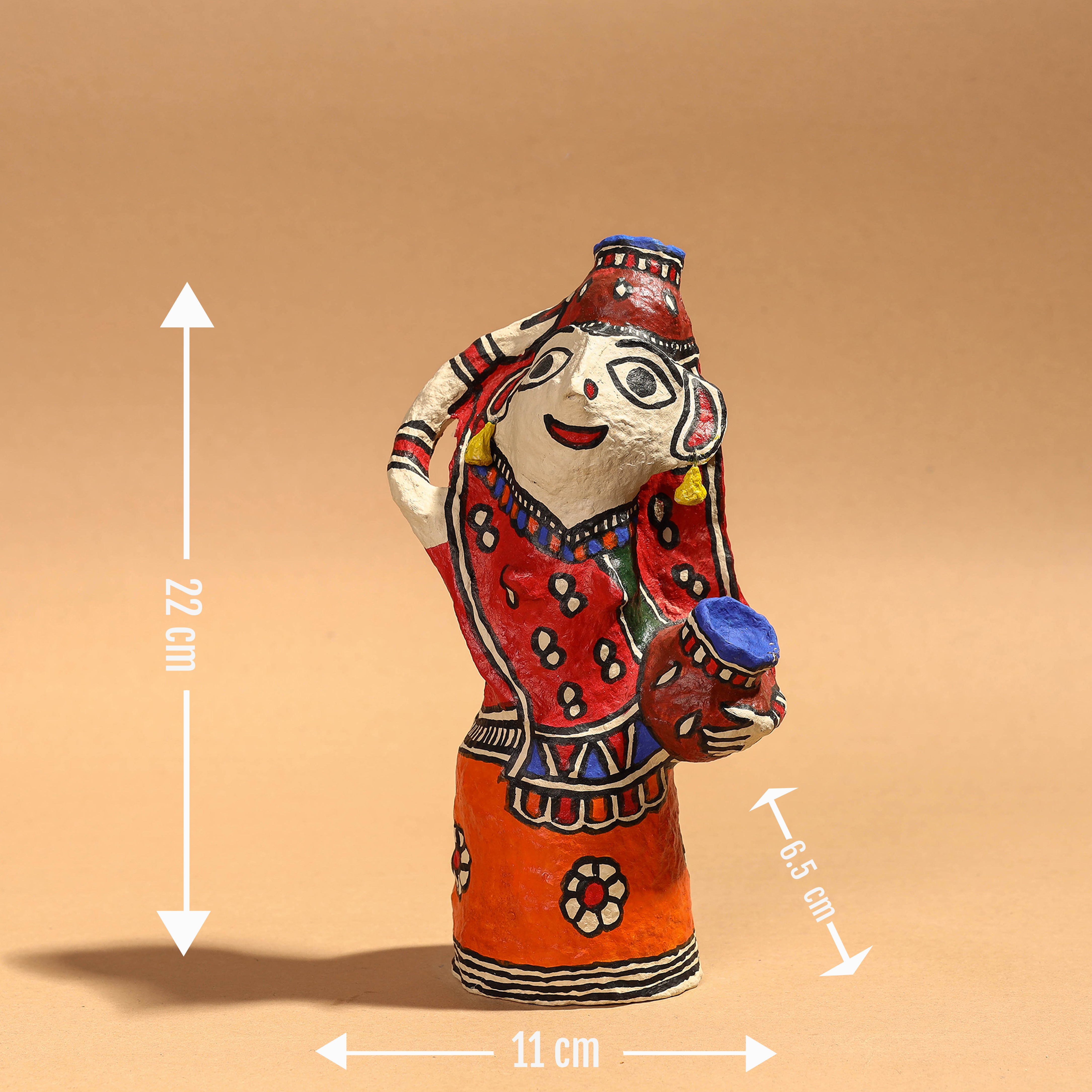 ITOKRI CRAFTS INITIATIVE Doll - Madhubani Handpainted Paper Mache Home Decor Item - view 4