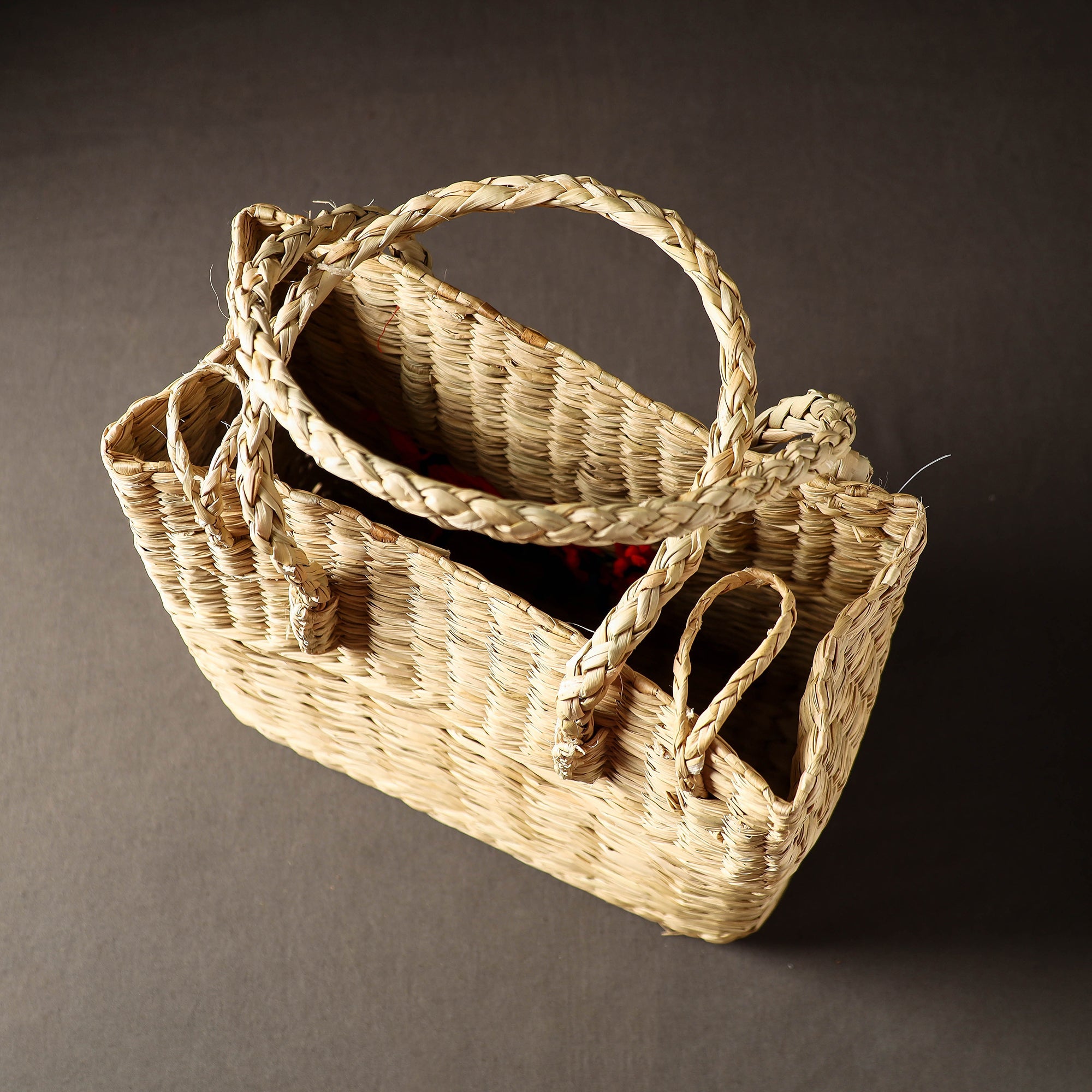 ITOKRI CRAFTS INITIATIVE Beige - Handcrafted Natural Water Reed Embroidered Shopping Bag - view 5