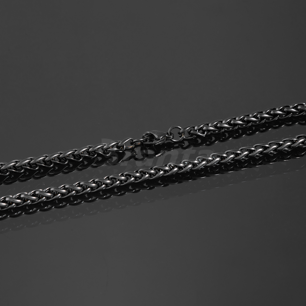 Branta Black Stainless Steel Wheat Chain For Men (21.5 Inch) - view 4