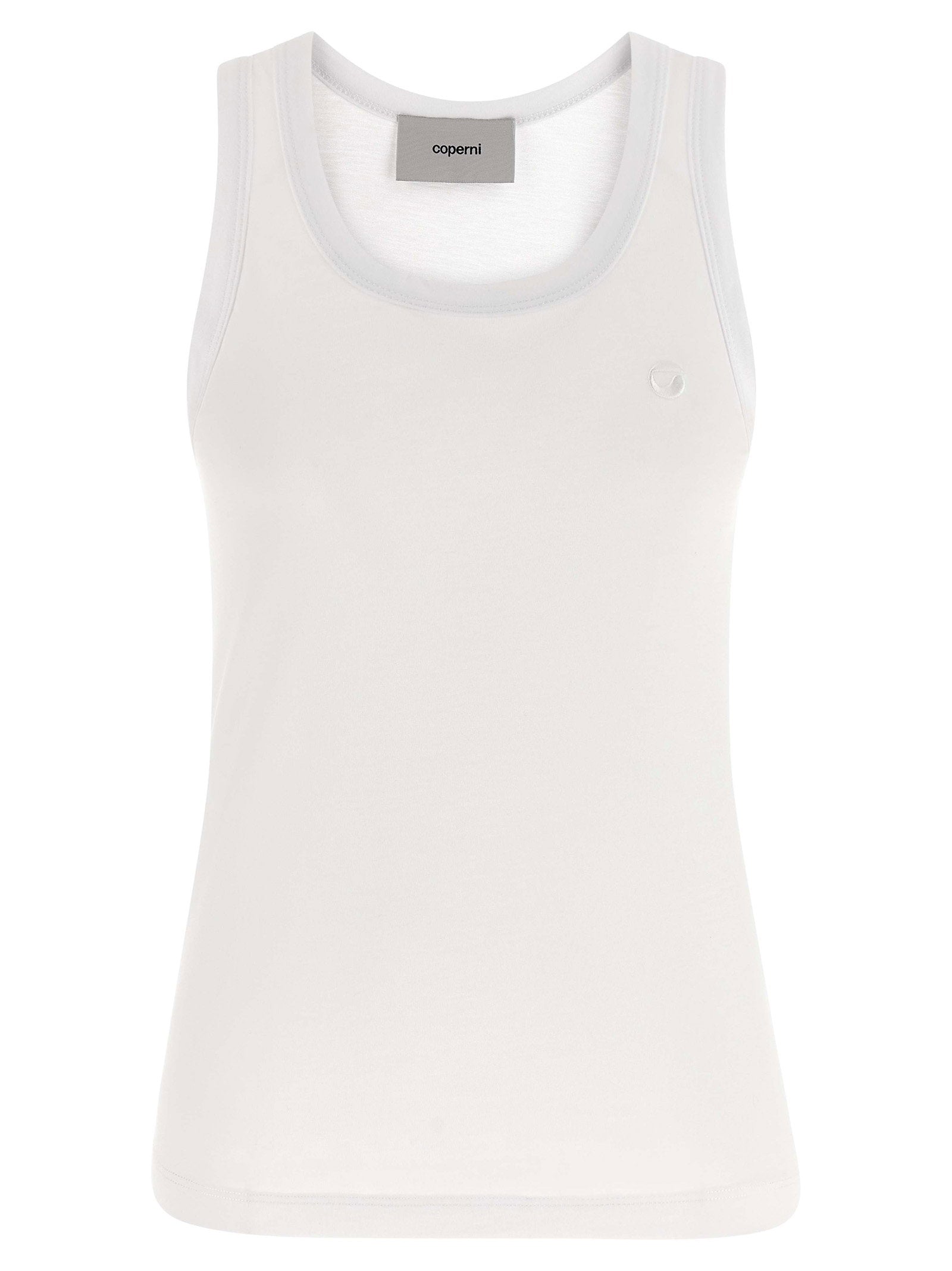 Coperni Logo Embroidery Tank Top – 50% cotton 50% modal